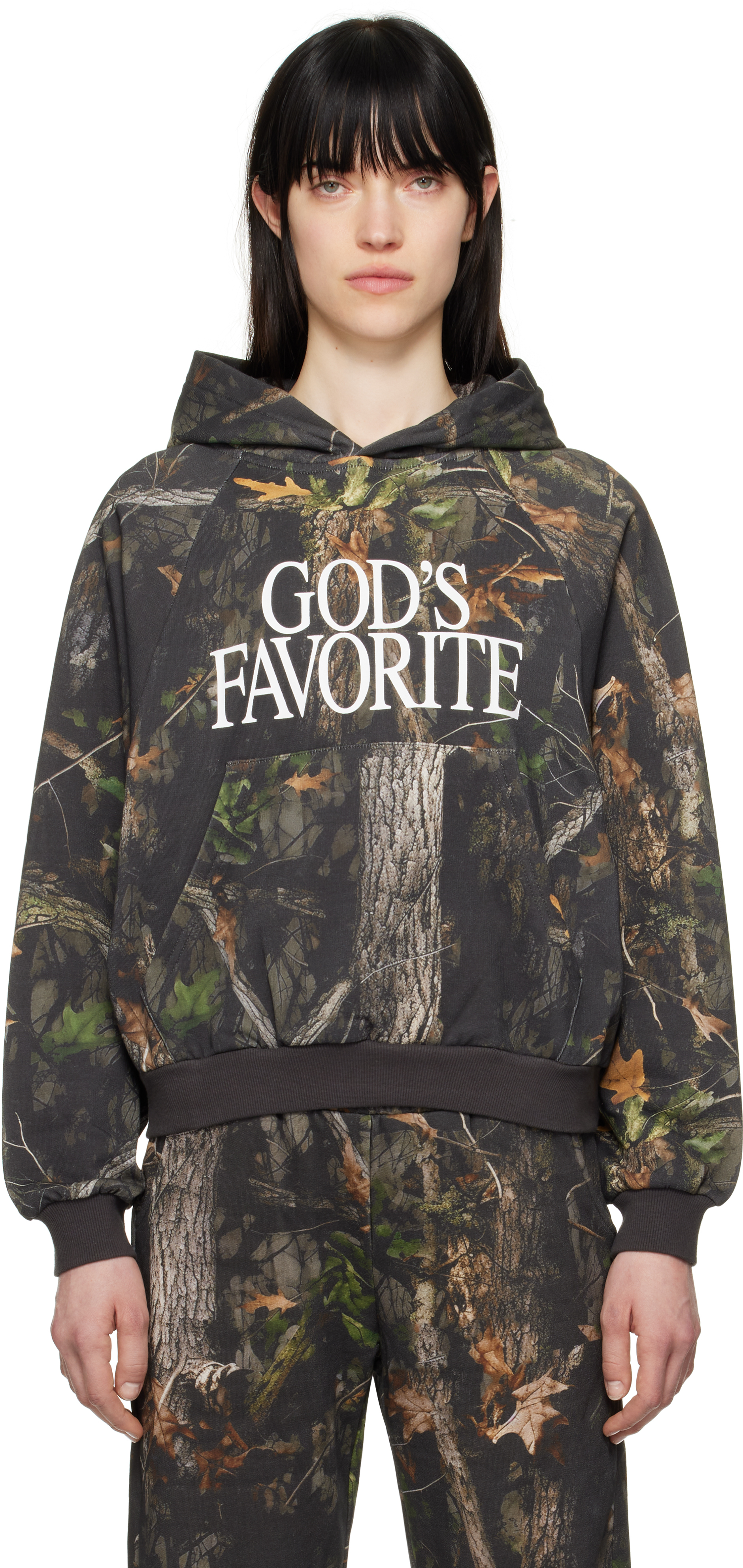 Brown 
God
s Favorite
 Camo Hoodie