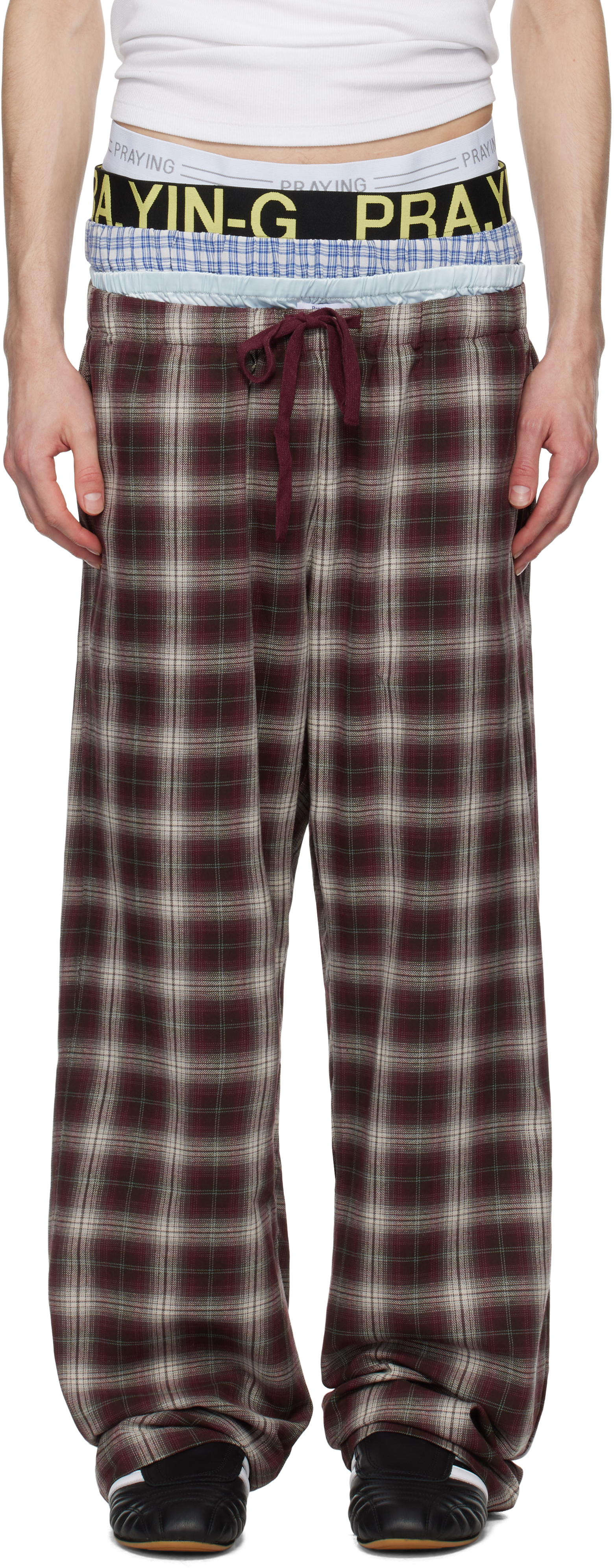 Multicolor Plaid Underwear Sweatpants