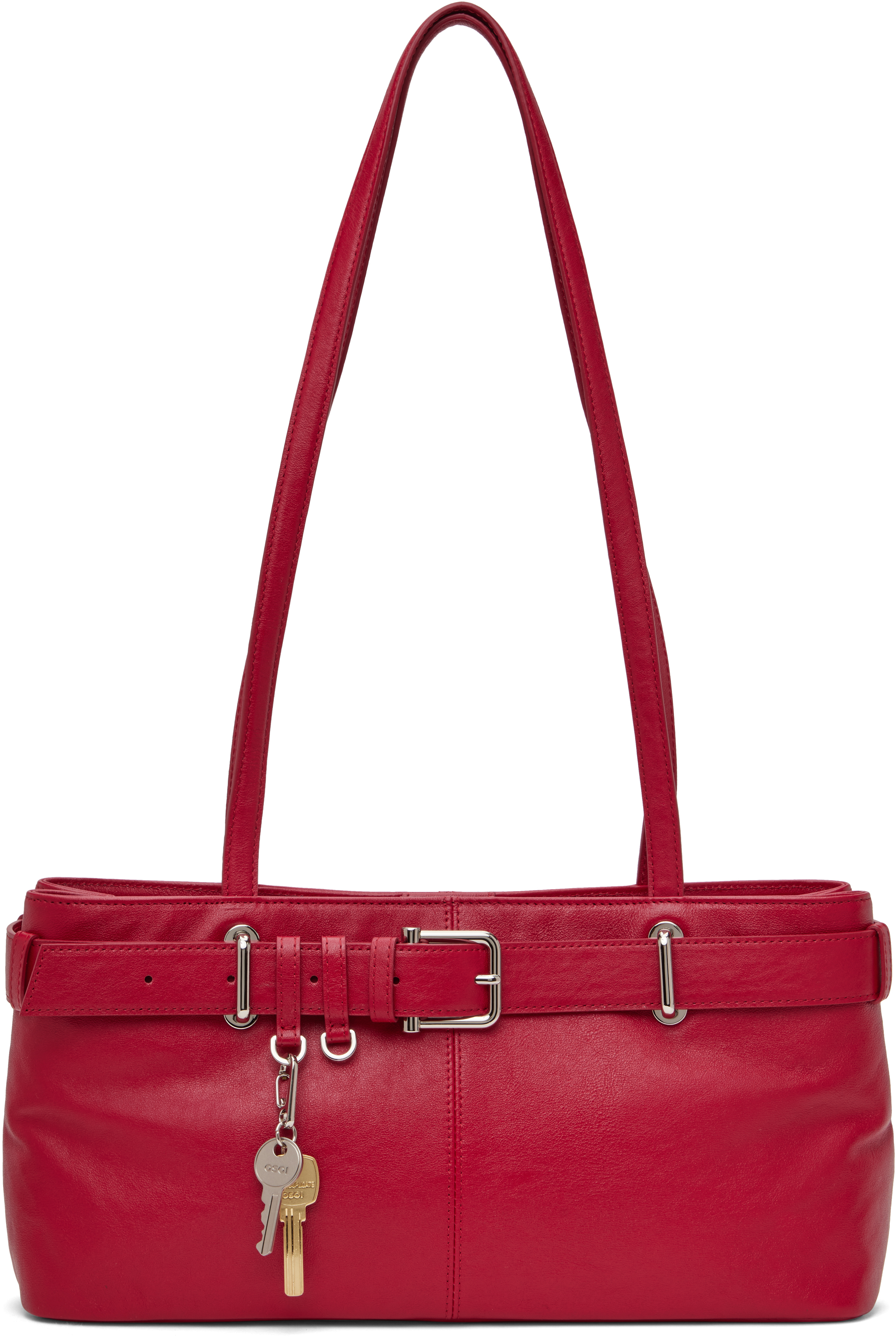 Red Shoulder Brocle Bag