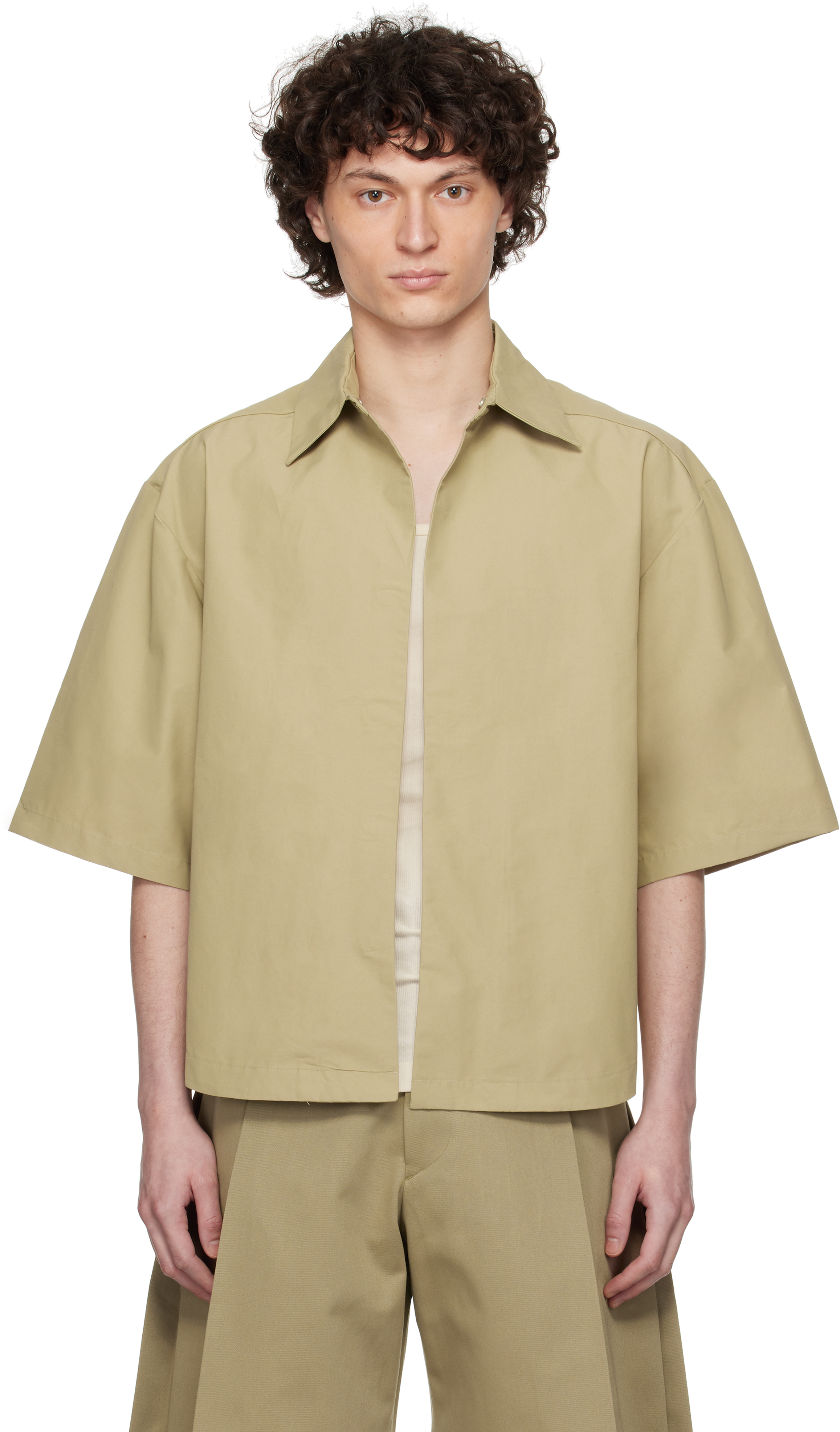 Beige M5 Worker Shirt by Seventh on Sale