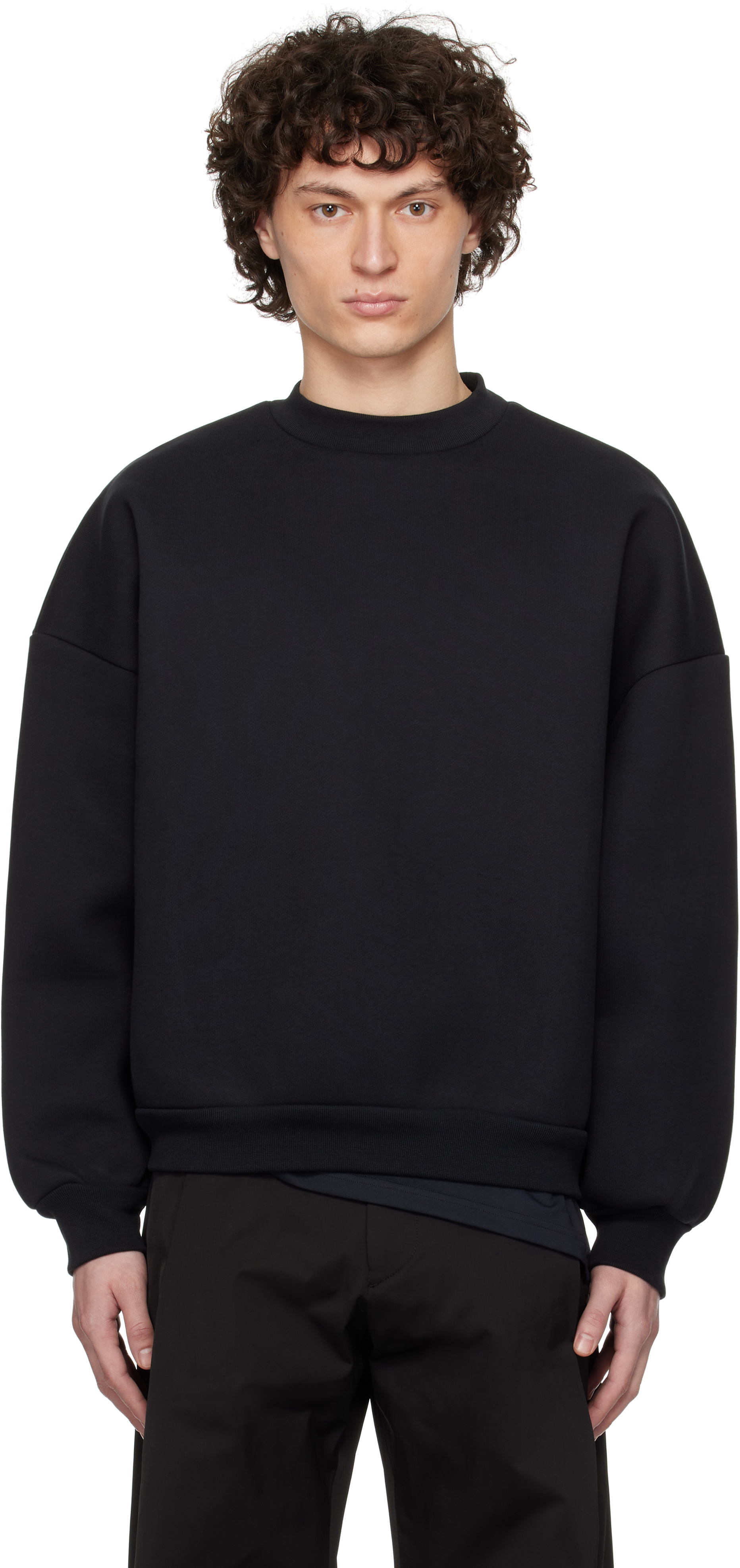 Seventh: Black V2 Crewneck Sweatshirt | SSENSE Seventh: Black V2 Crewneck Sweatshirt | SSENSE