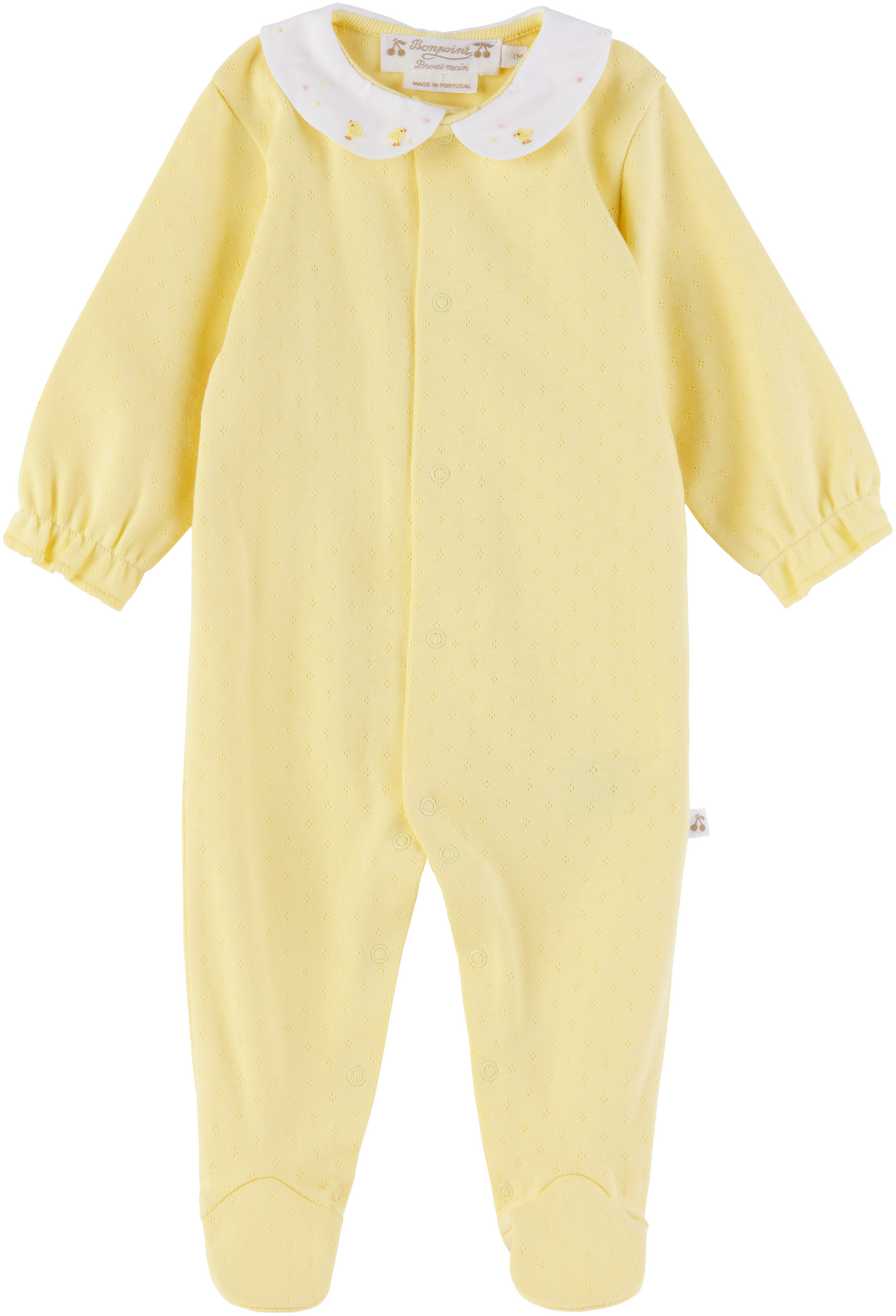 Bonpoint Baby Yellow Tintina Romper In 131a Jaune Clair