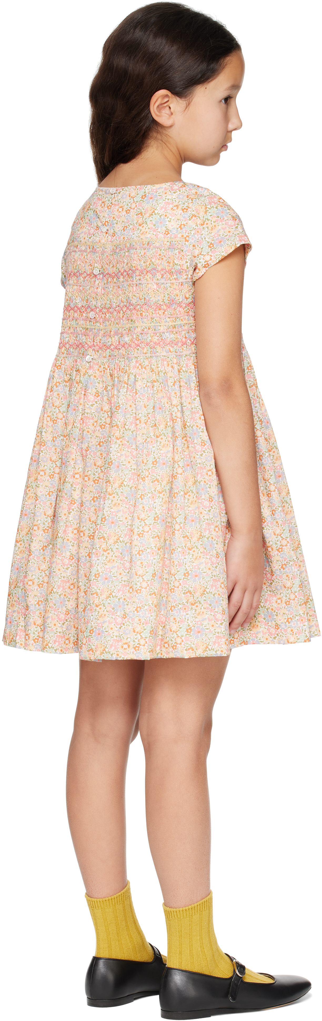 BONPOINT KIDS MULTICOLOR DUCHESSE SMOCKED DRESS