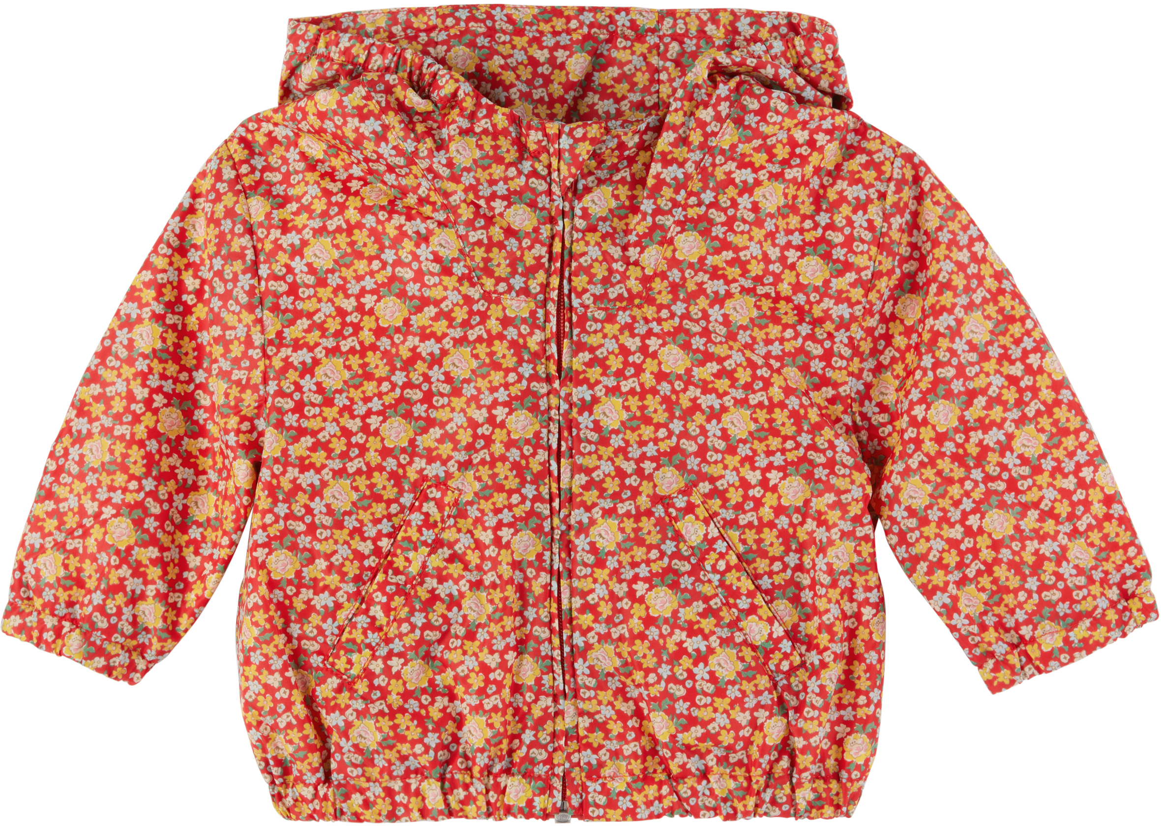 Bonpoint Baby Red Alana Hooded Rain Coat In 651b Imp Pavot