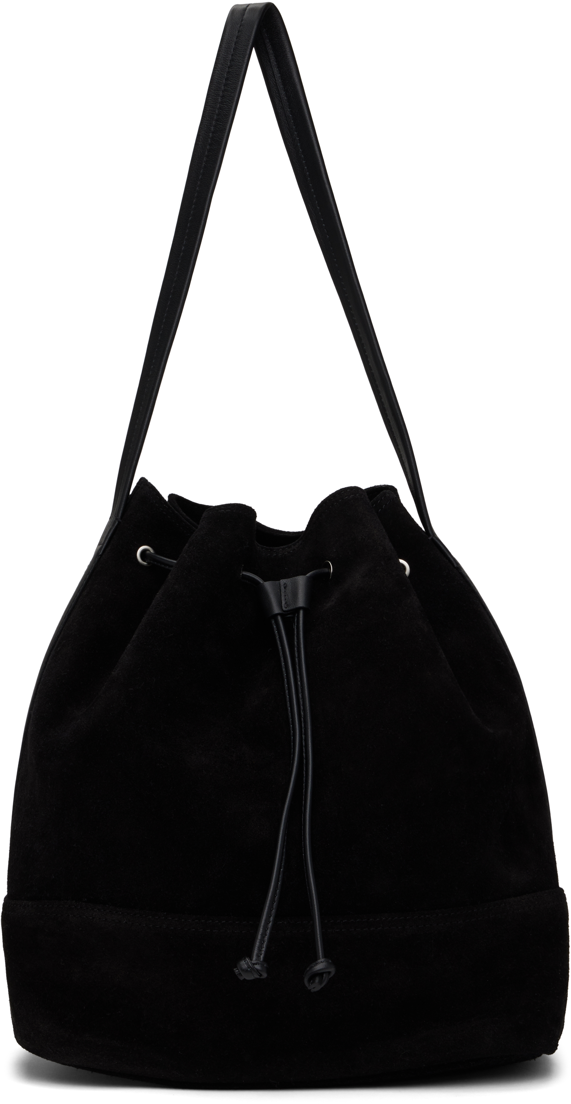 Black Suede Bucket Bag