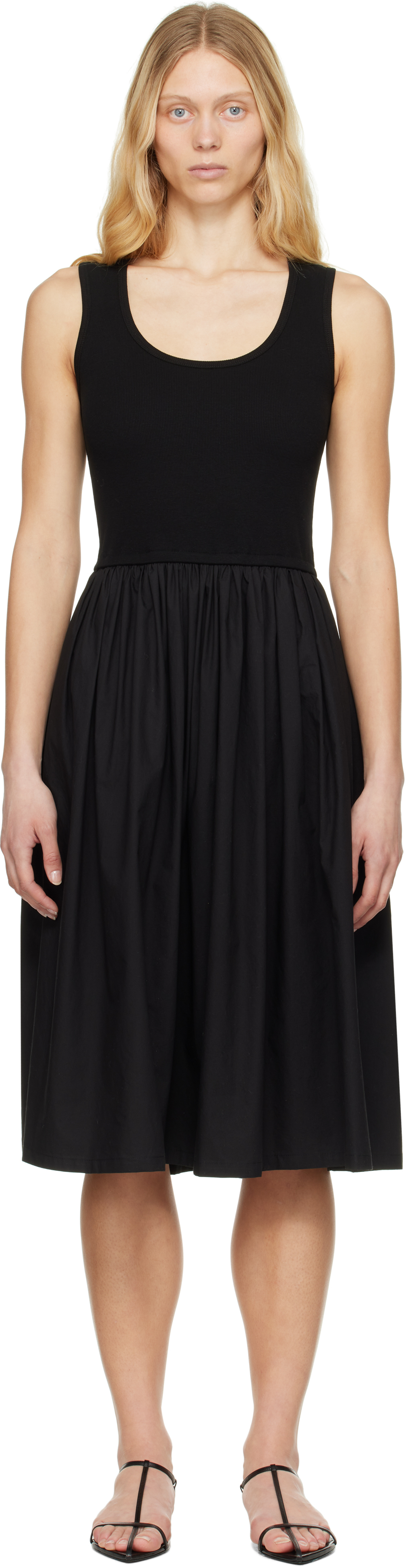 Black Tulle Midi One-Piece Midi Dress