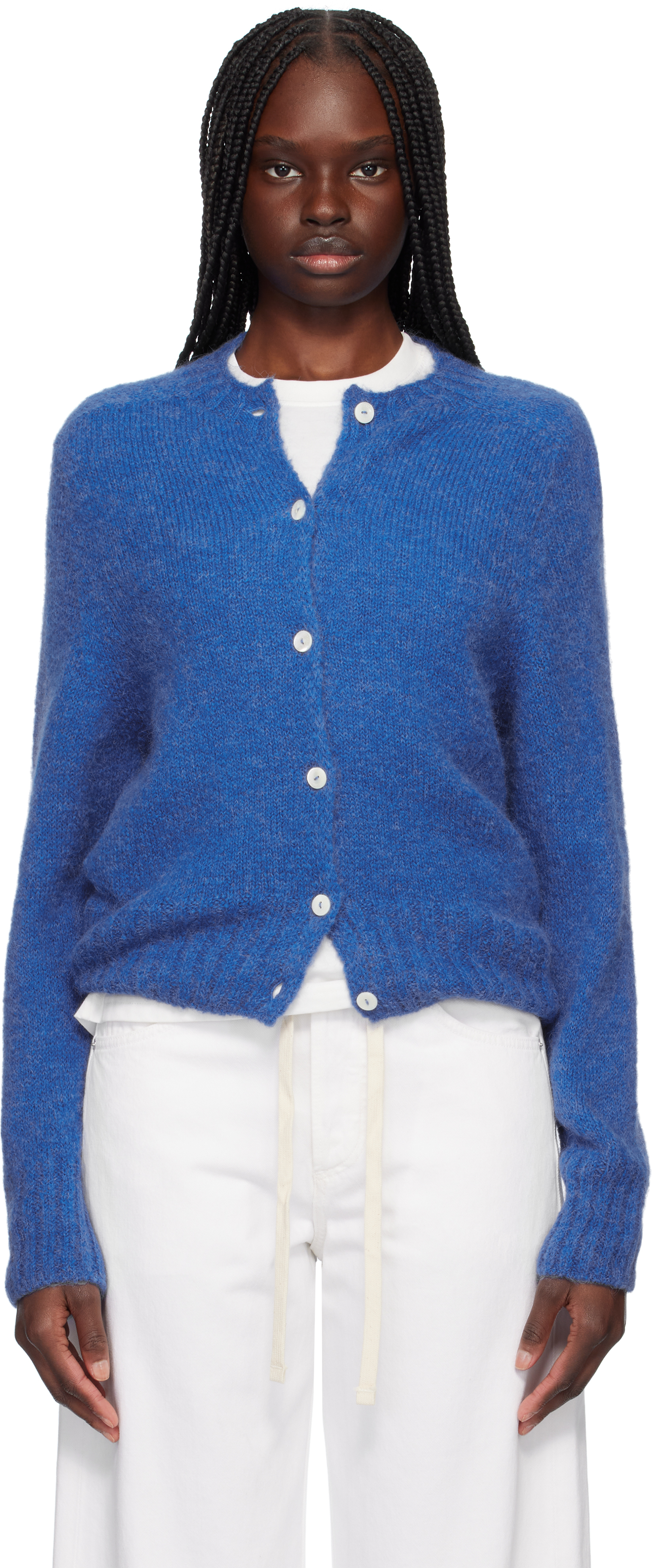 Blue Alpaca Knit Cardigan