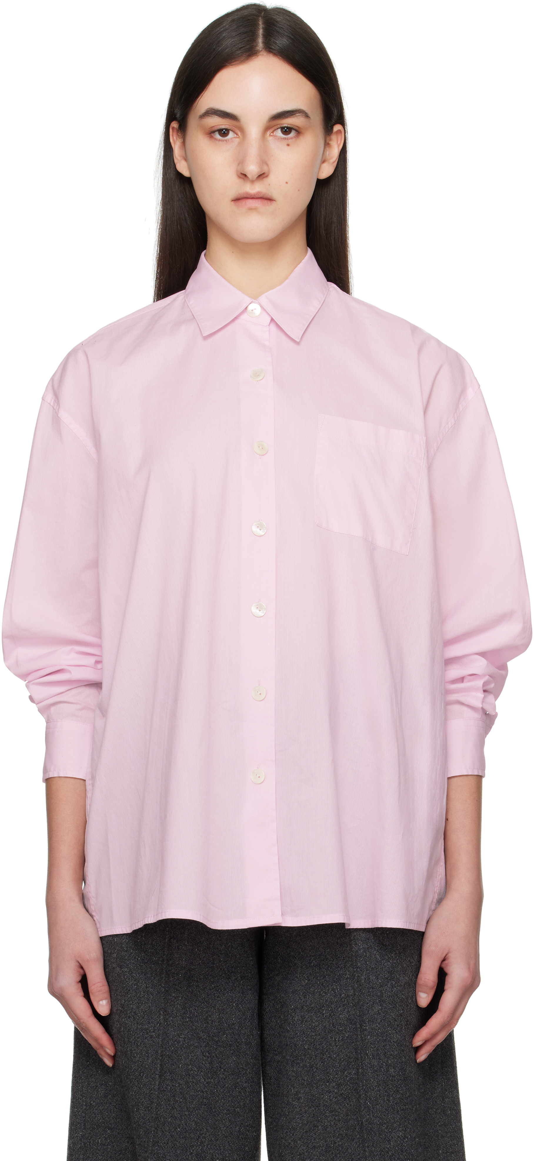 Pink Timon Striped Cotton Shirt