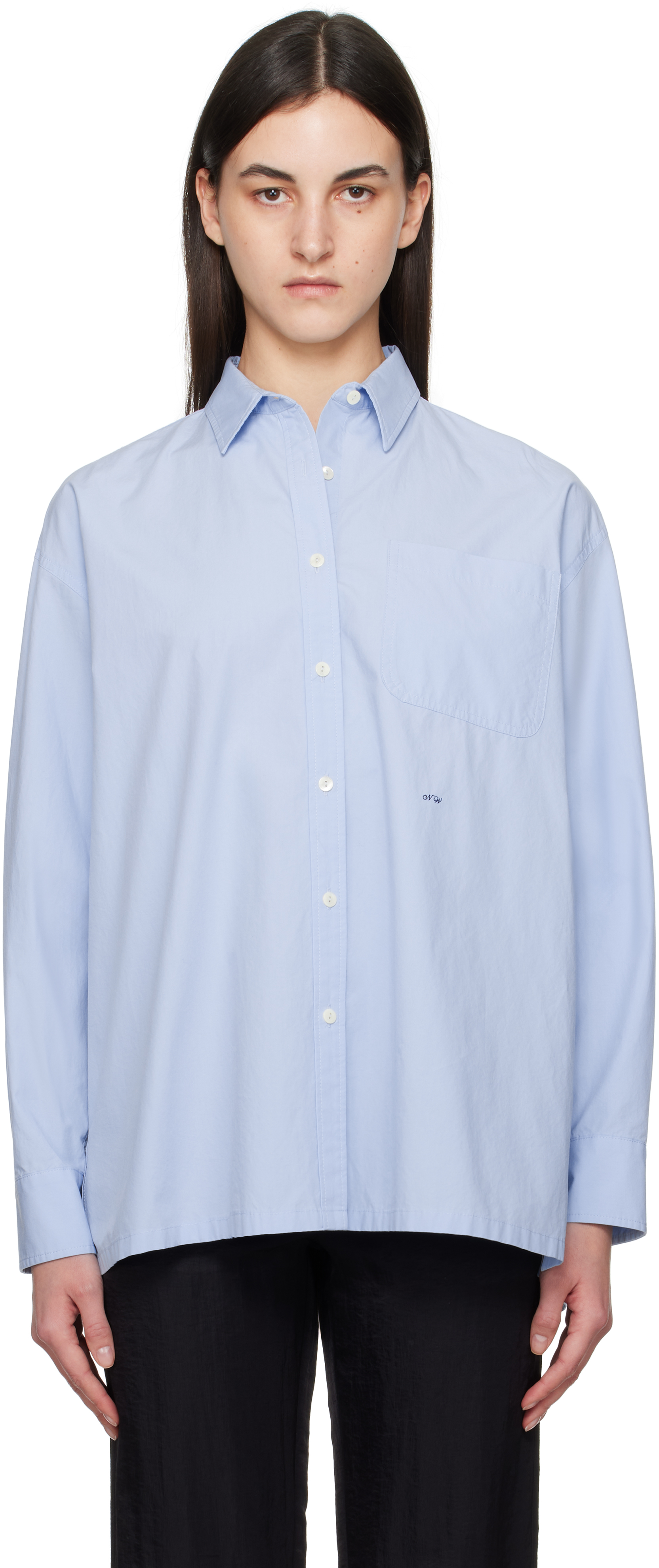 Blue Oversized NW Logo Shirt