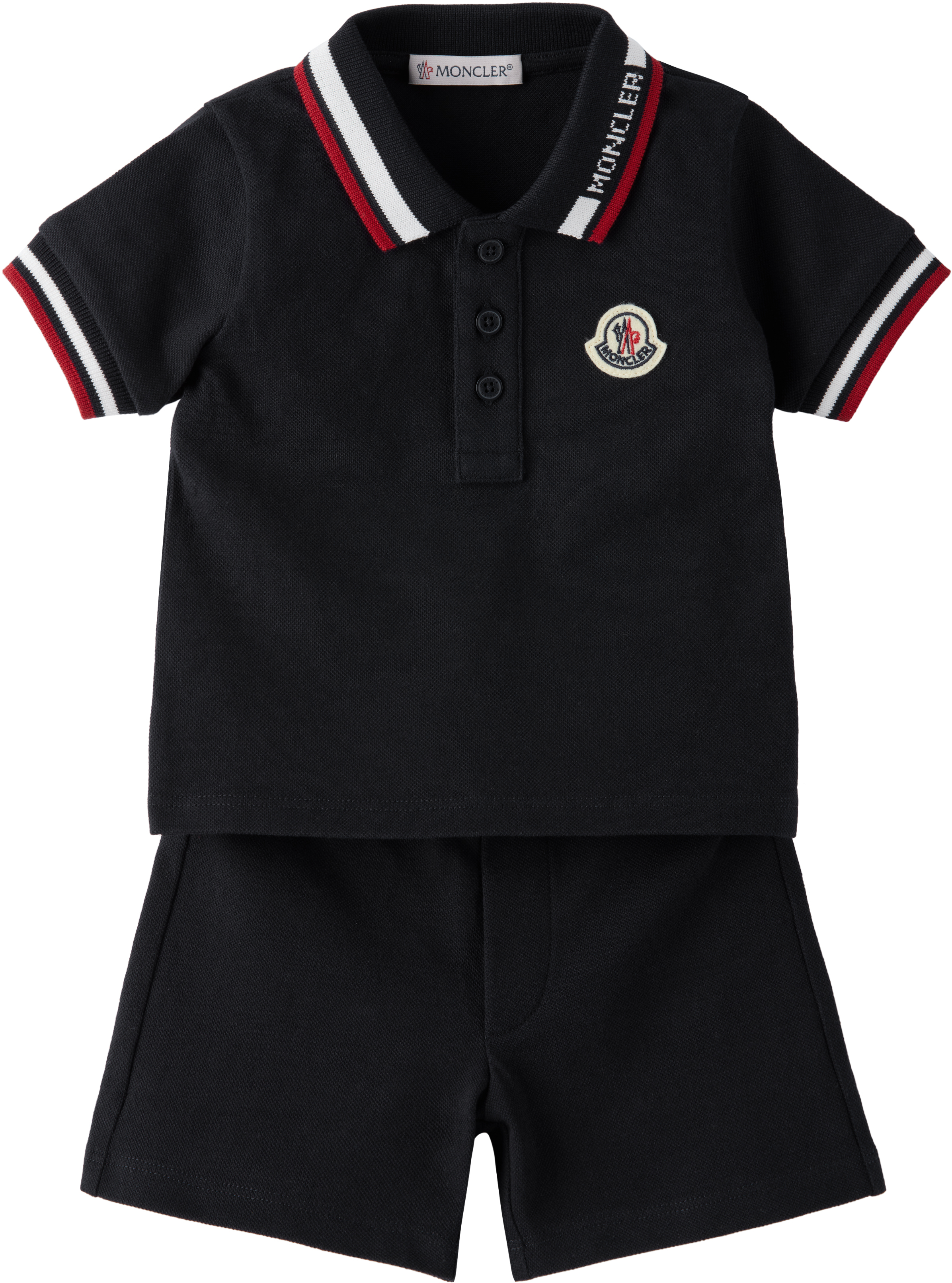2025SS Moncler Enfant ロゴネックポロシャツ BK (C-10A) 2025SS Moncler Enfant ロゴネックポロシャツ BK (C-10A)