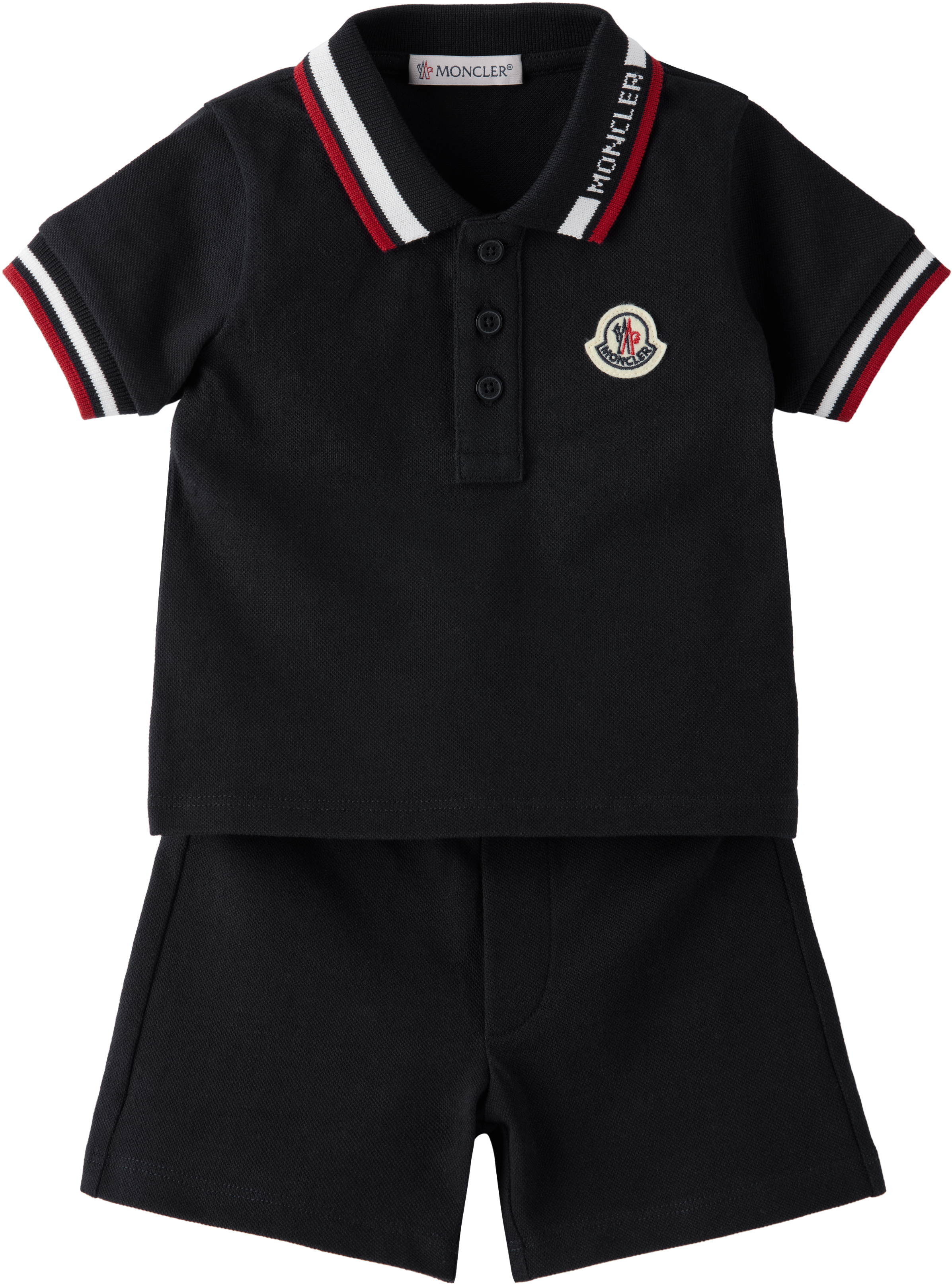 Baby Navy Logo Patch Polo & Shorts Set