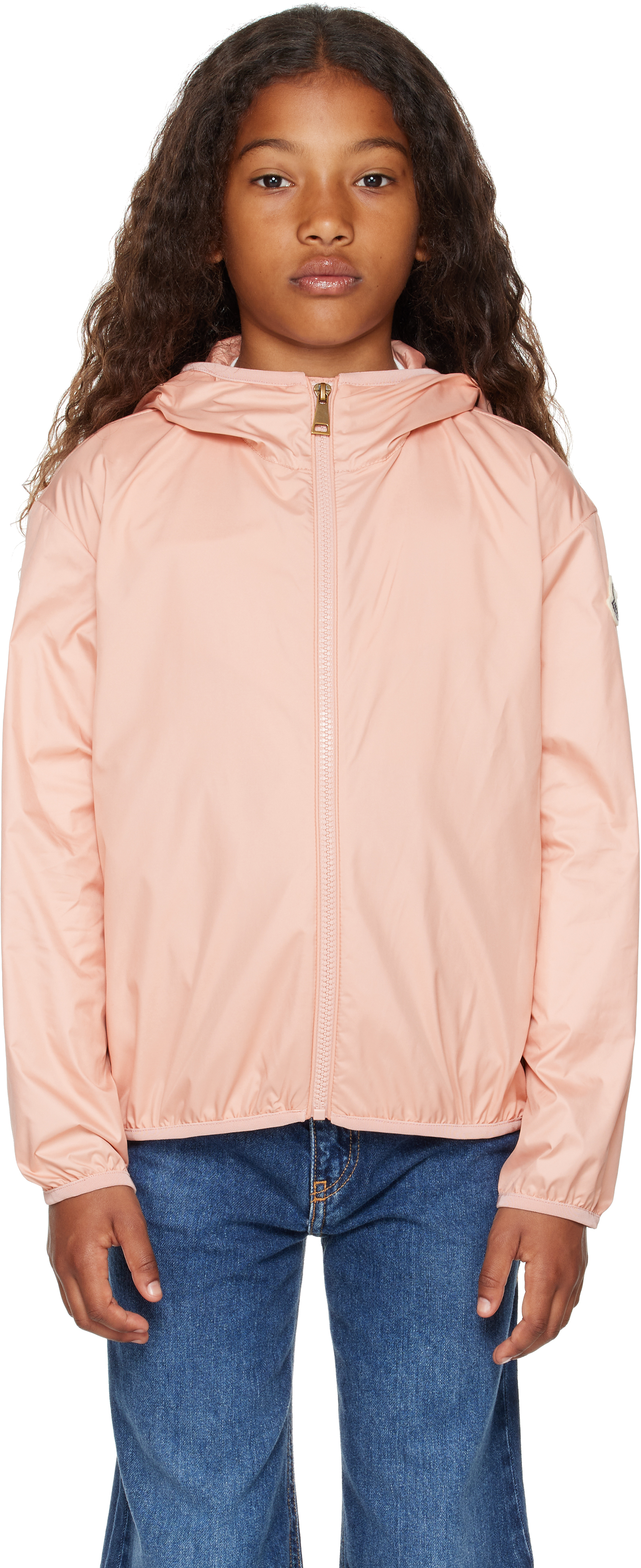 ブルゾン Moncler Fegeo' Pink Polyester Jacket Big Kids Pink Fegeo Hooded Jacket by Moncler Enfant | SSENSE