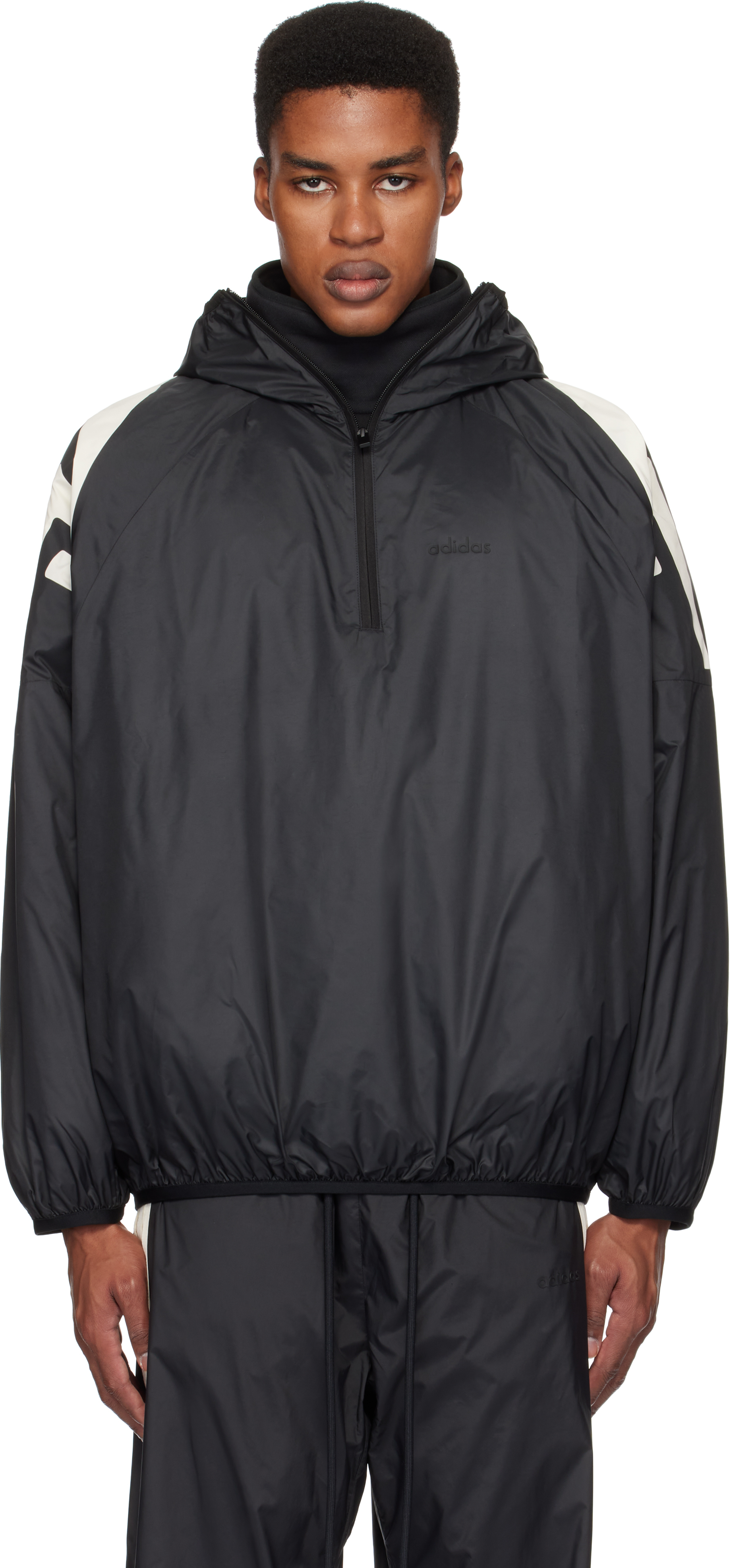 Black adidas Originals Edition Adi Nation Half Zip Jacket