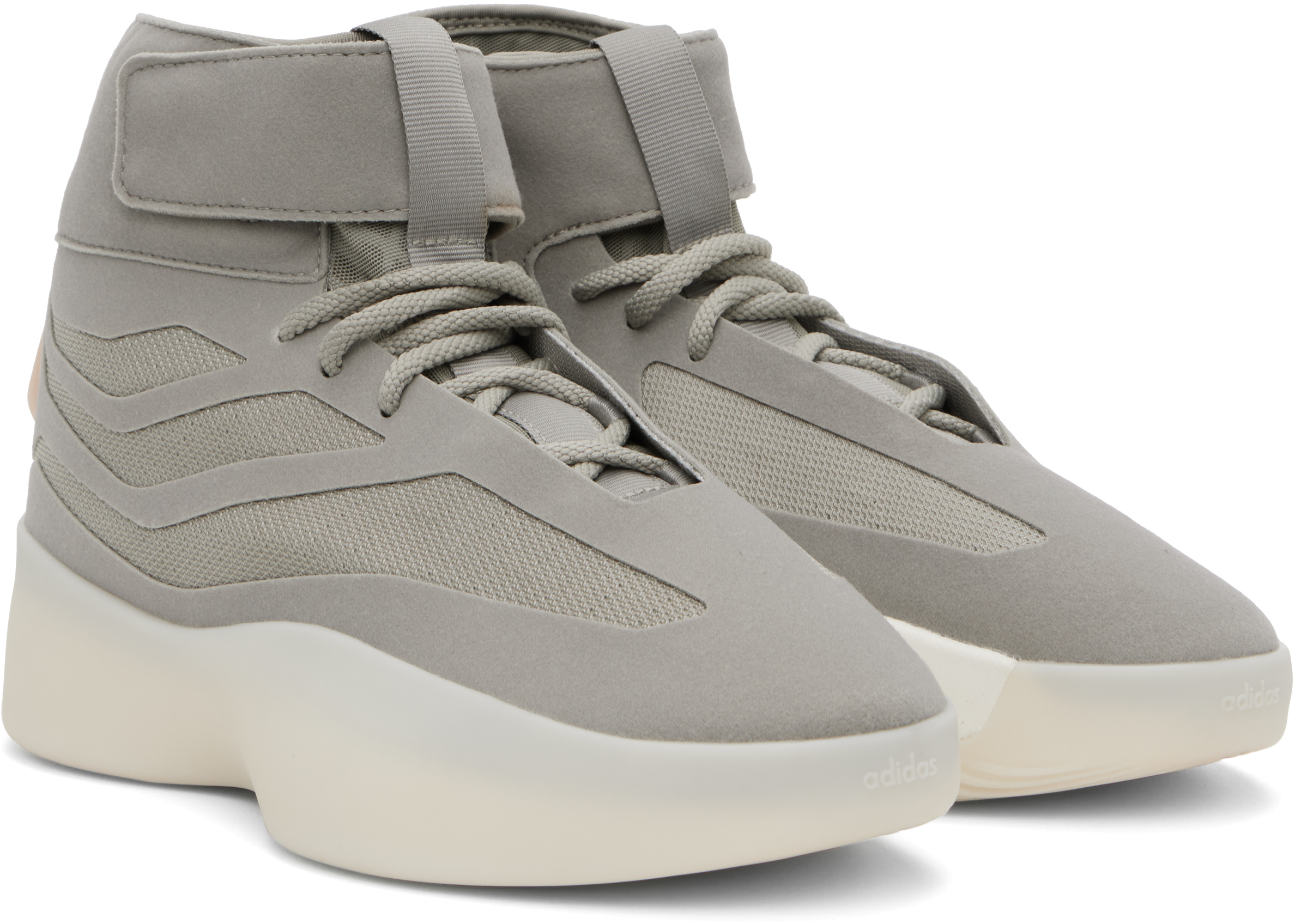 Fear Of God Athletics Gray Adidas Originals Edition Ii Basketball Hi Sneakers In Putty Beige/putty Be