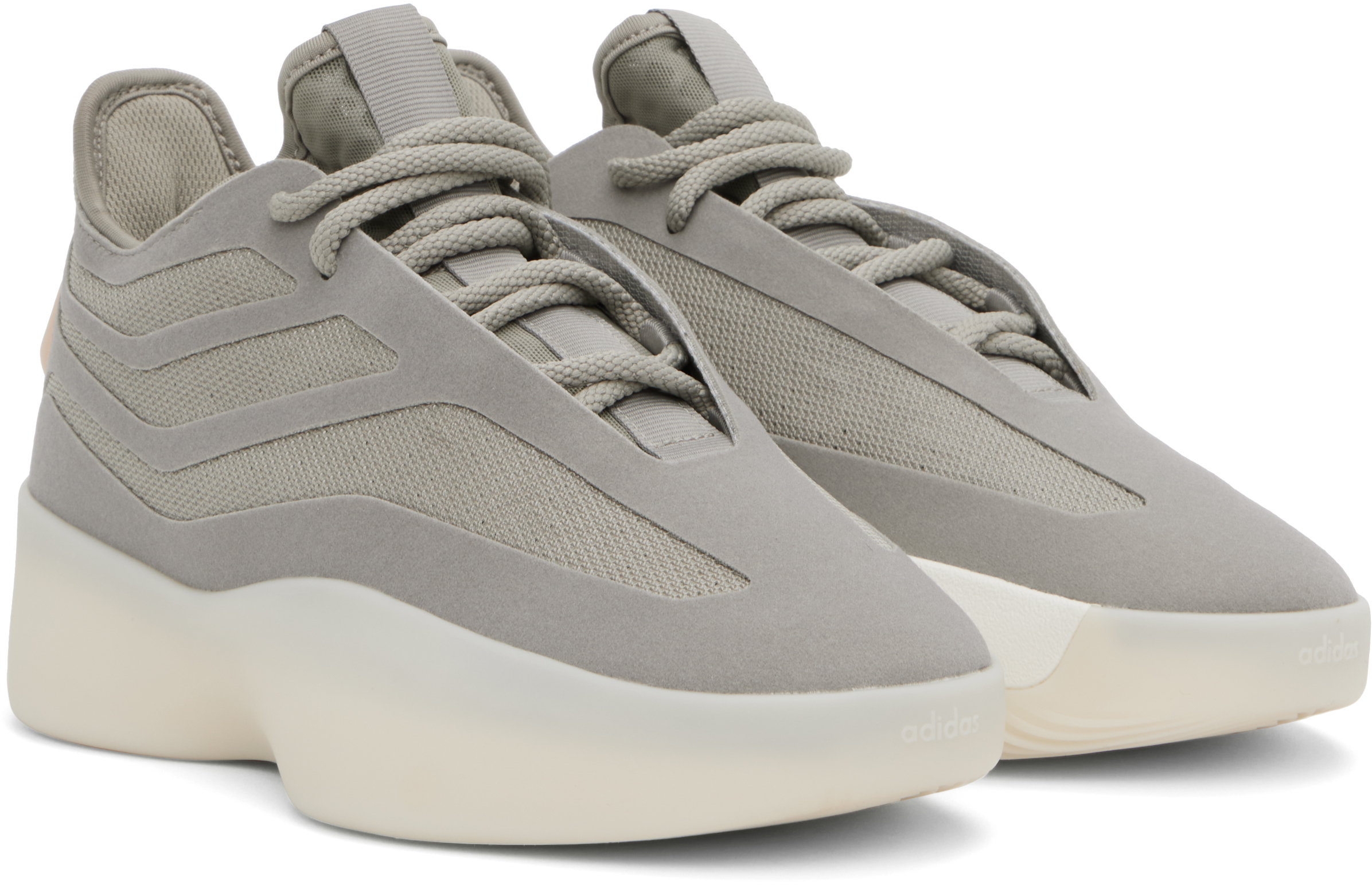 Fear Of God Athletics Gray Adidas Originals Edition Ii Basketball Sneakers In Putty Beige/putty Be
