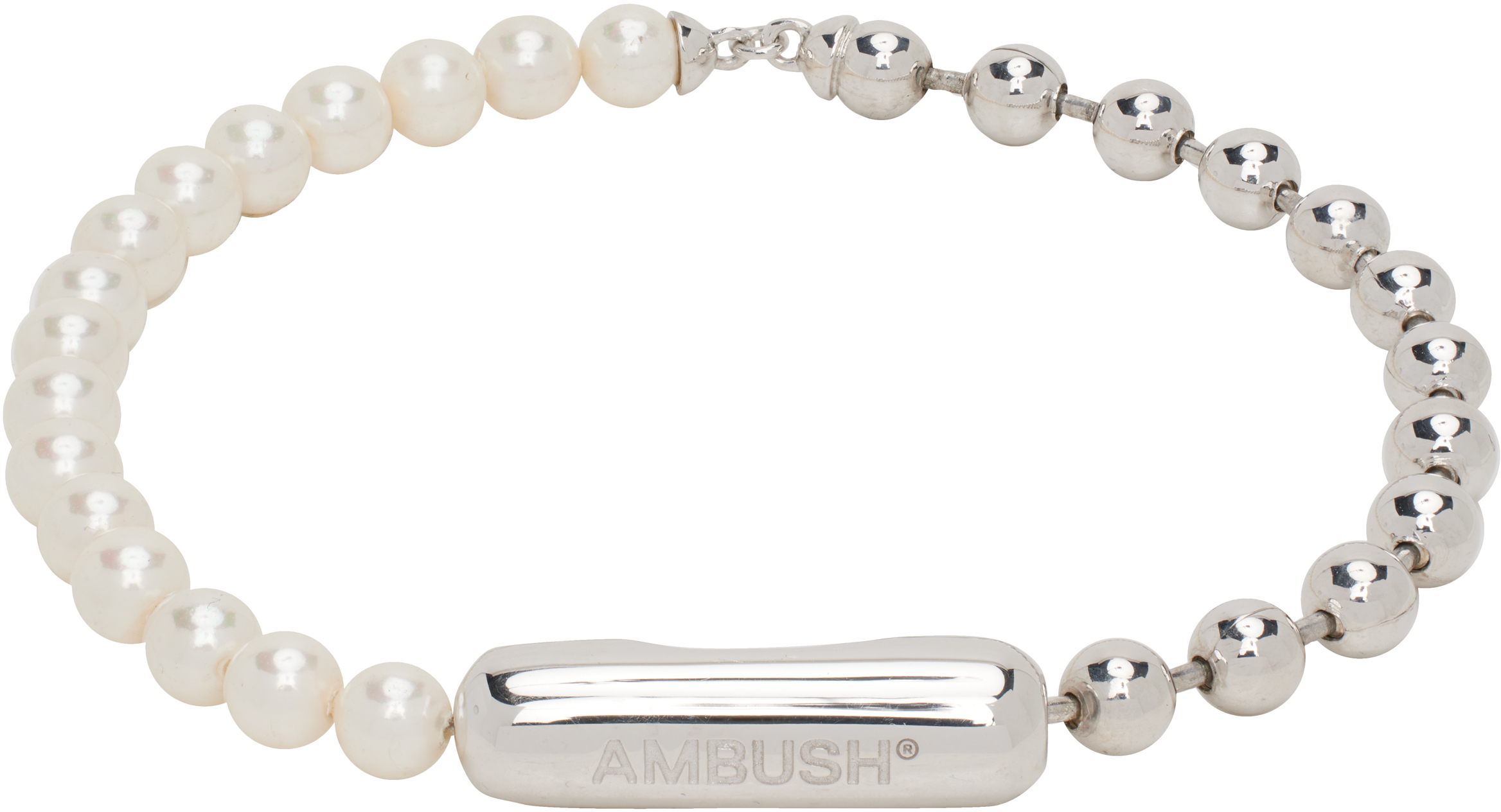 Silver Pearl Ball Chain Mix Bracelet