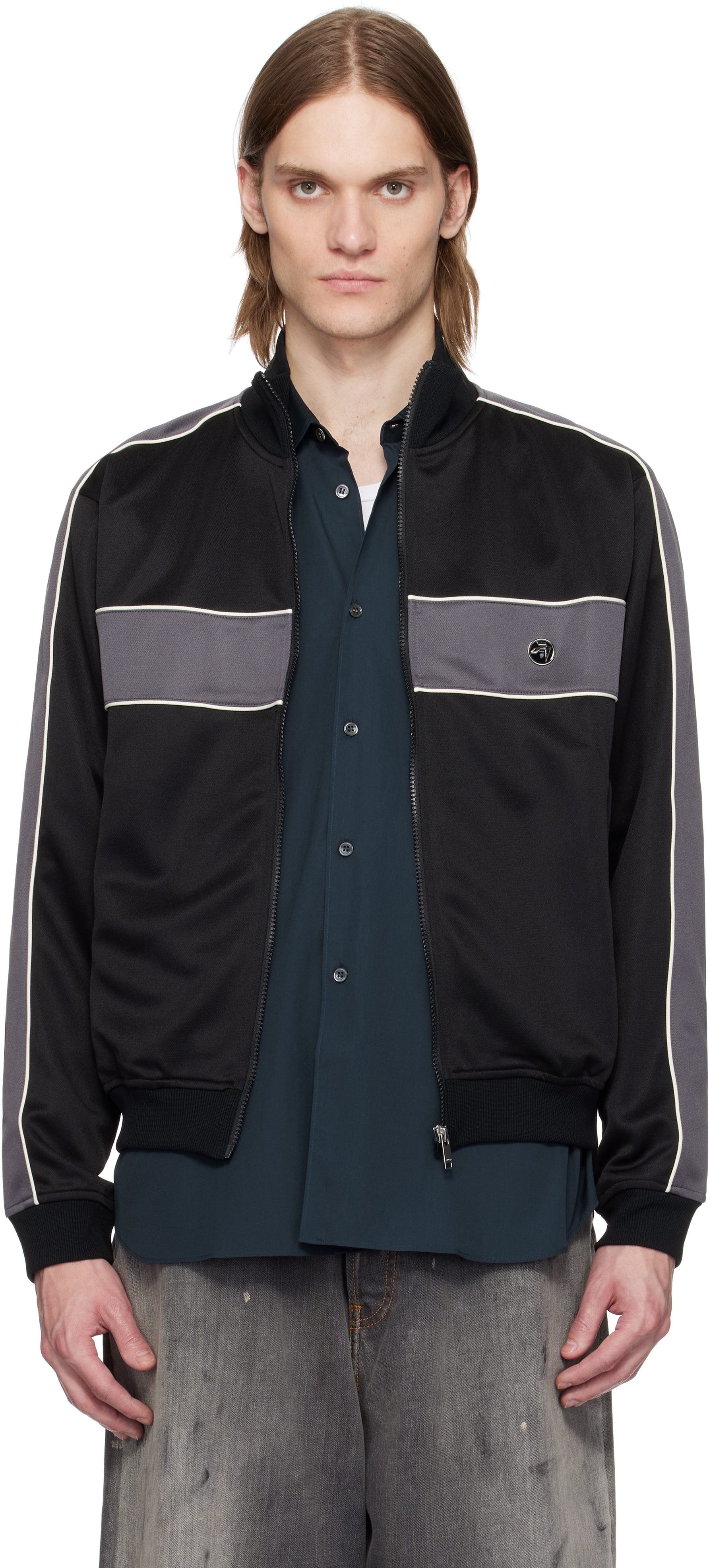 Ambush: ブラック パネル トラックジャケット | SSENSE 日本 Ambush: ブラック パネル トラックジャケット | SSENSE 日本