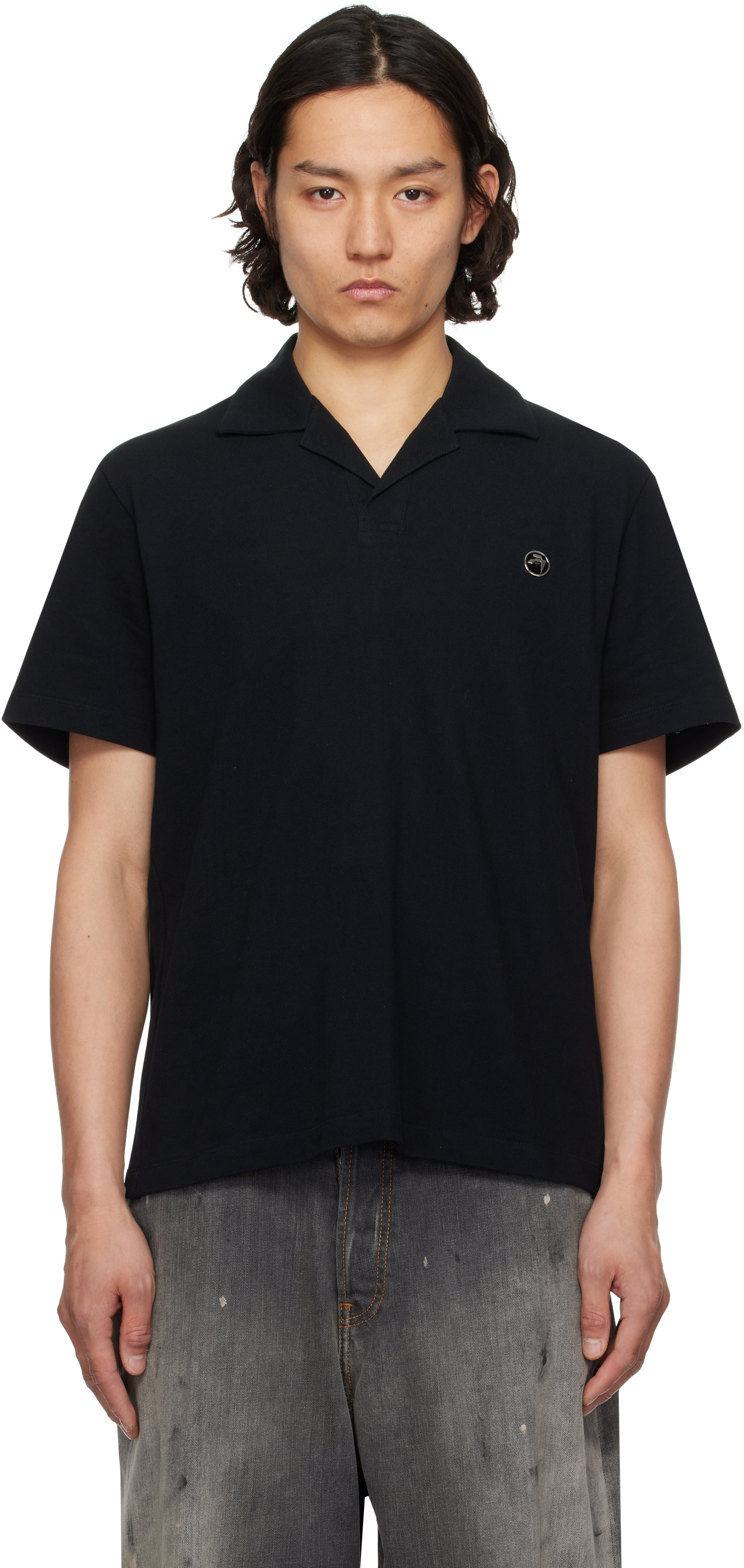 White Logo Polo