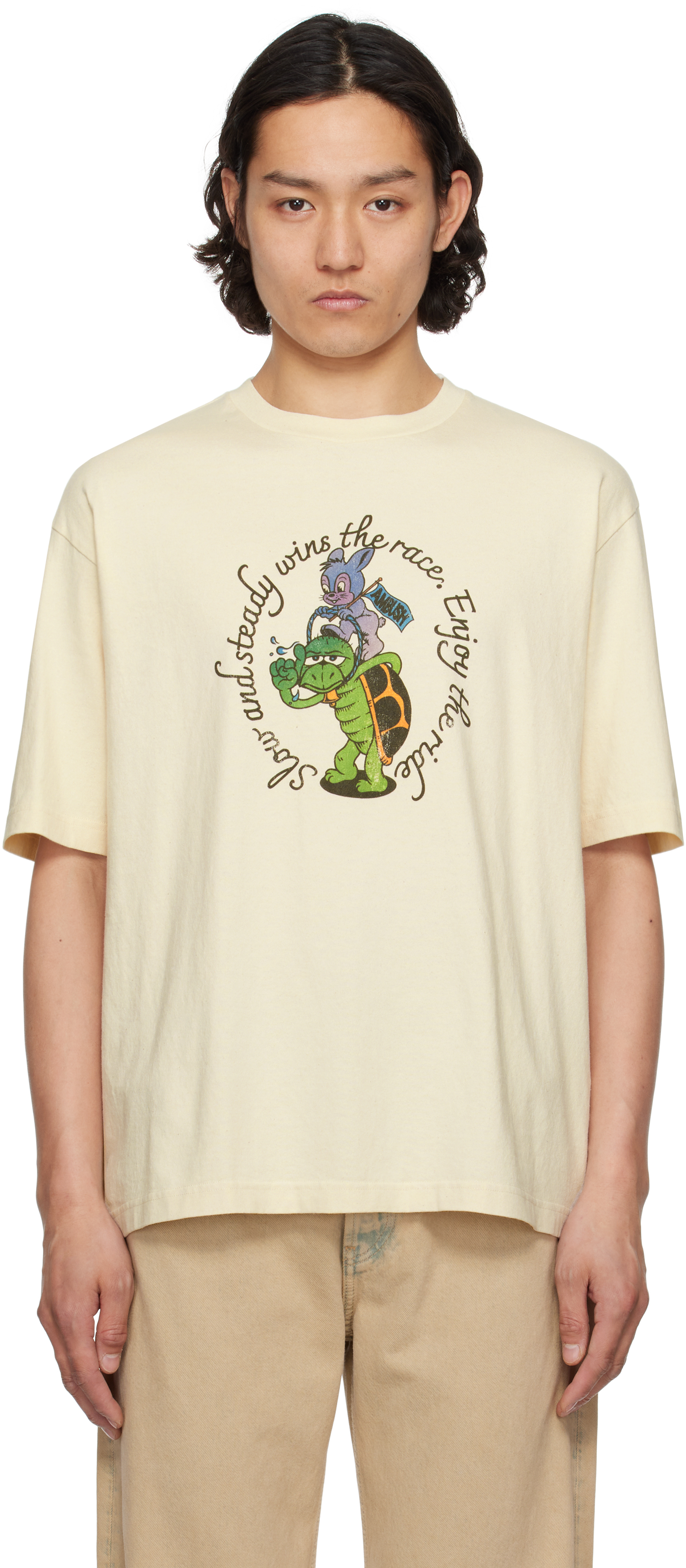 【AMBUSH】Slow & Steady Short Sleeve T-shirt/全国送料無料 Off-White 'Slow & Steady' T-shirt by AMBUSH on Sale