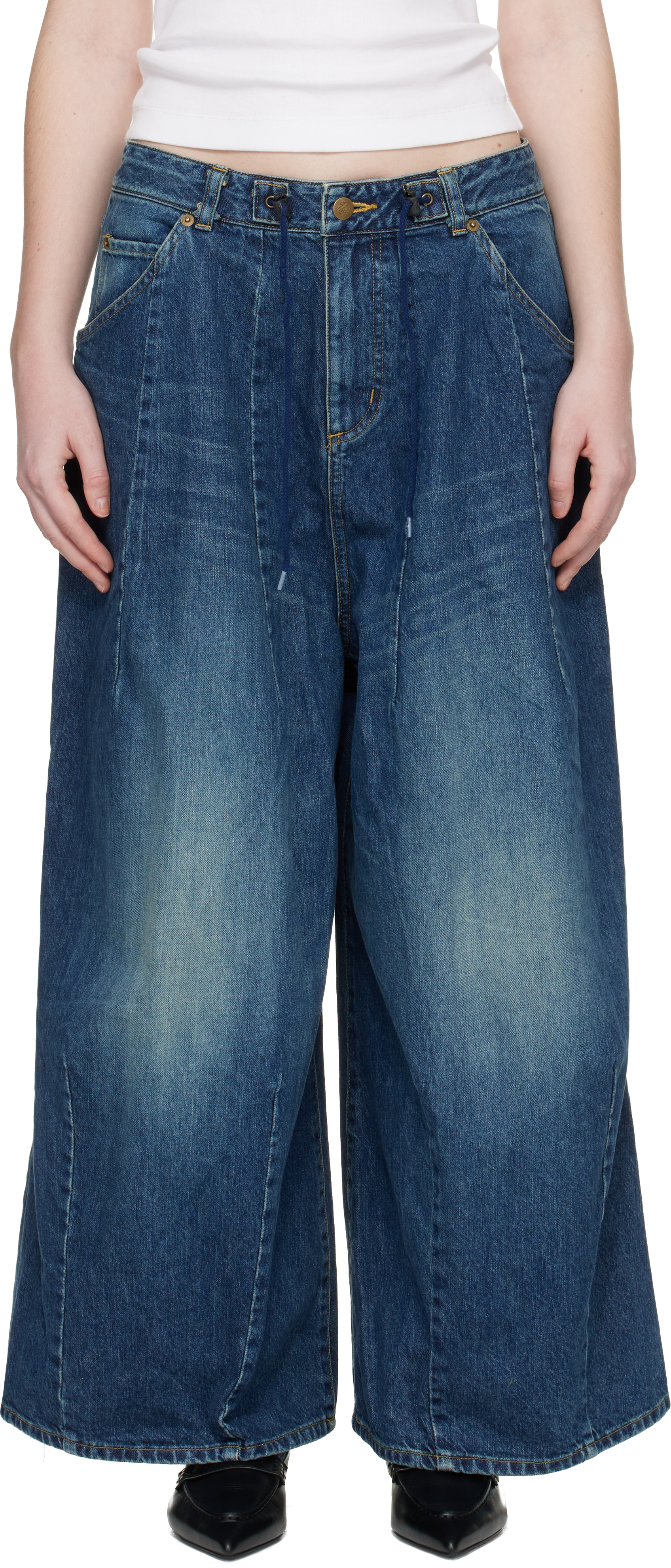 Navy H.D. Buggy Jeans by NEEDLES on Sale