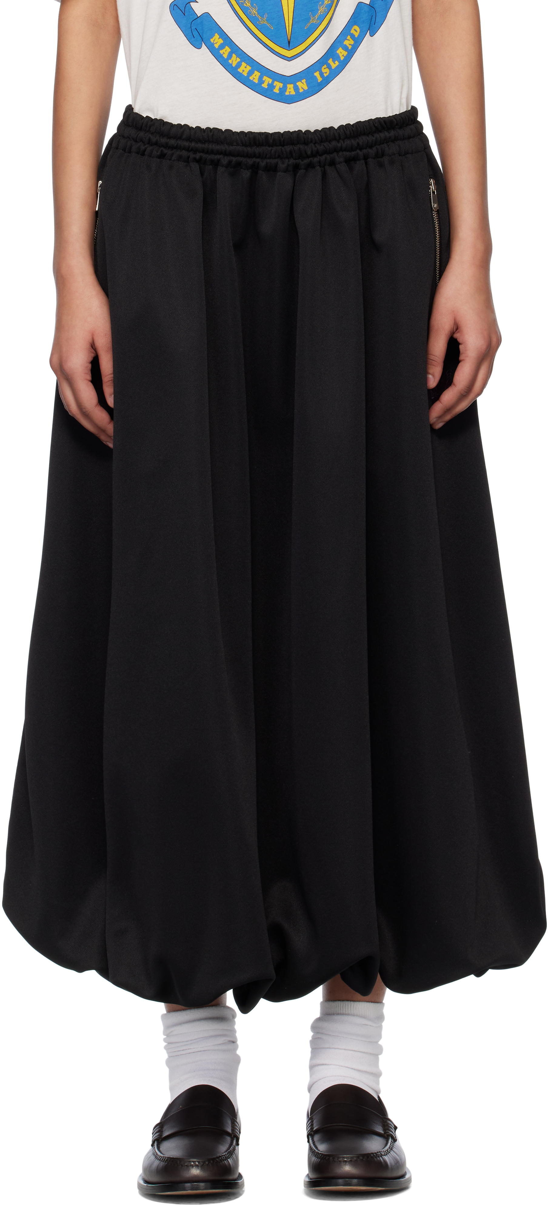 Black Balloon Track Midi Skirt