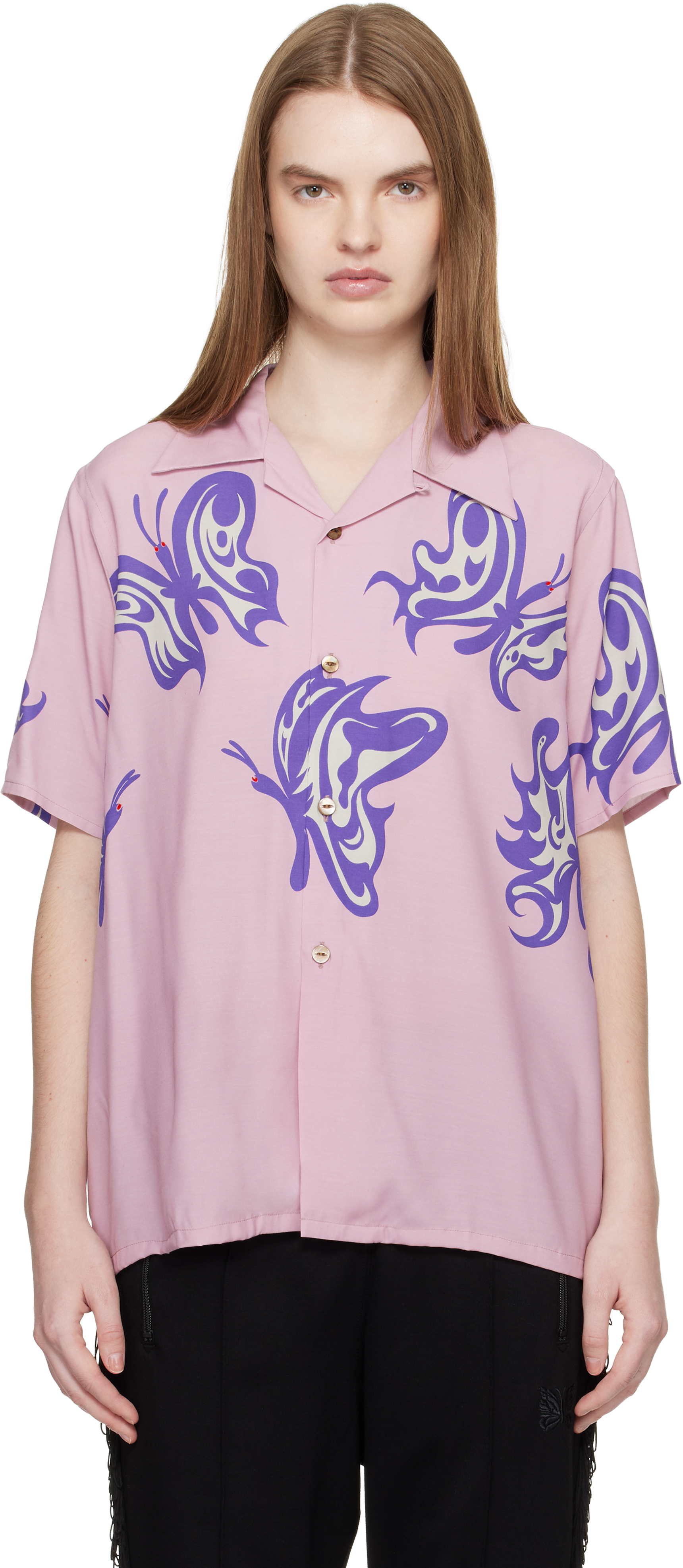 Pink Kae Tanaka Edition S/S One-Up Shirt by NEEDLES on Sale