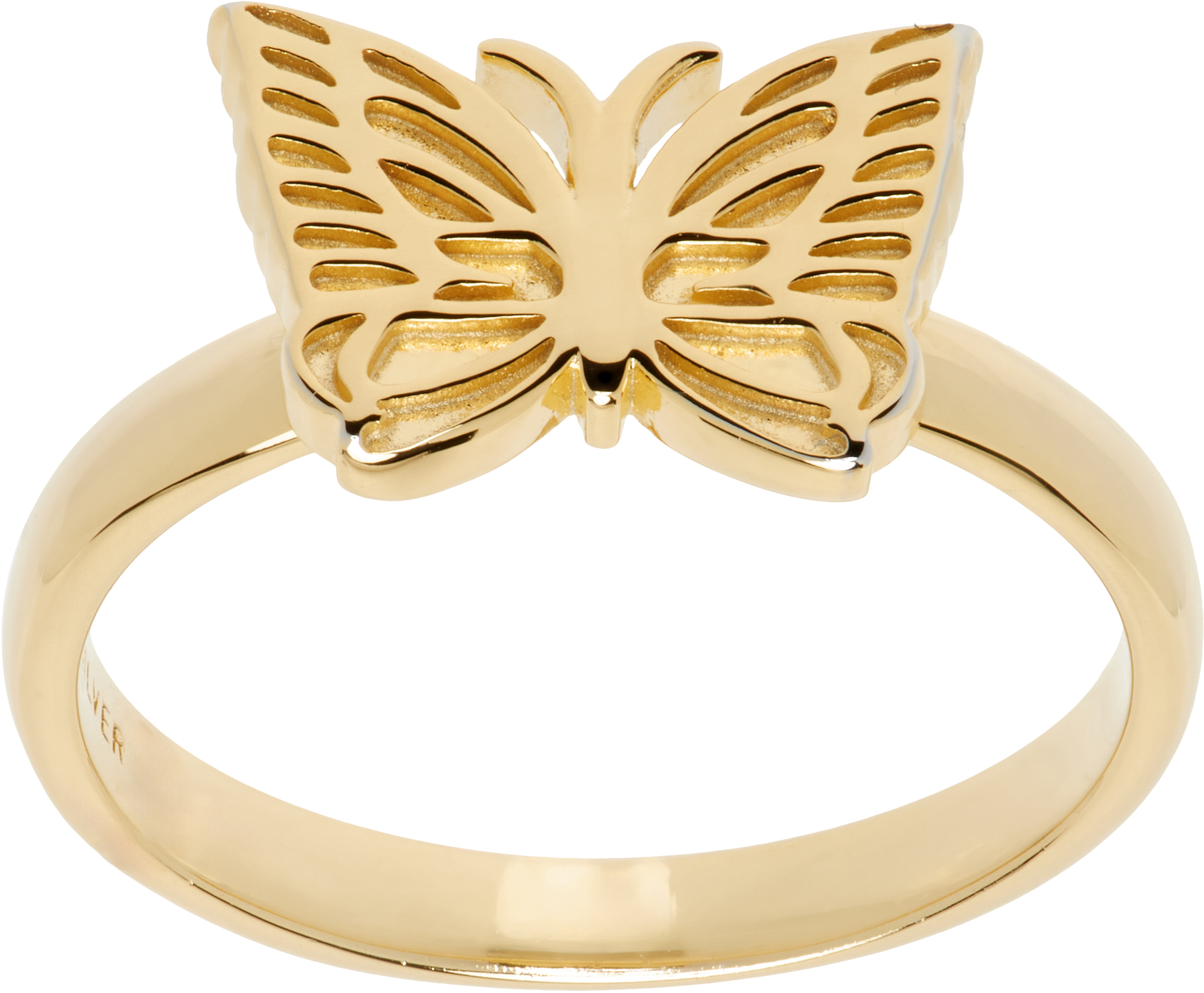 NEEDLES: Gold C-Papillon Ring | SSENSE