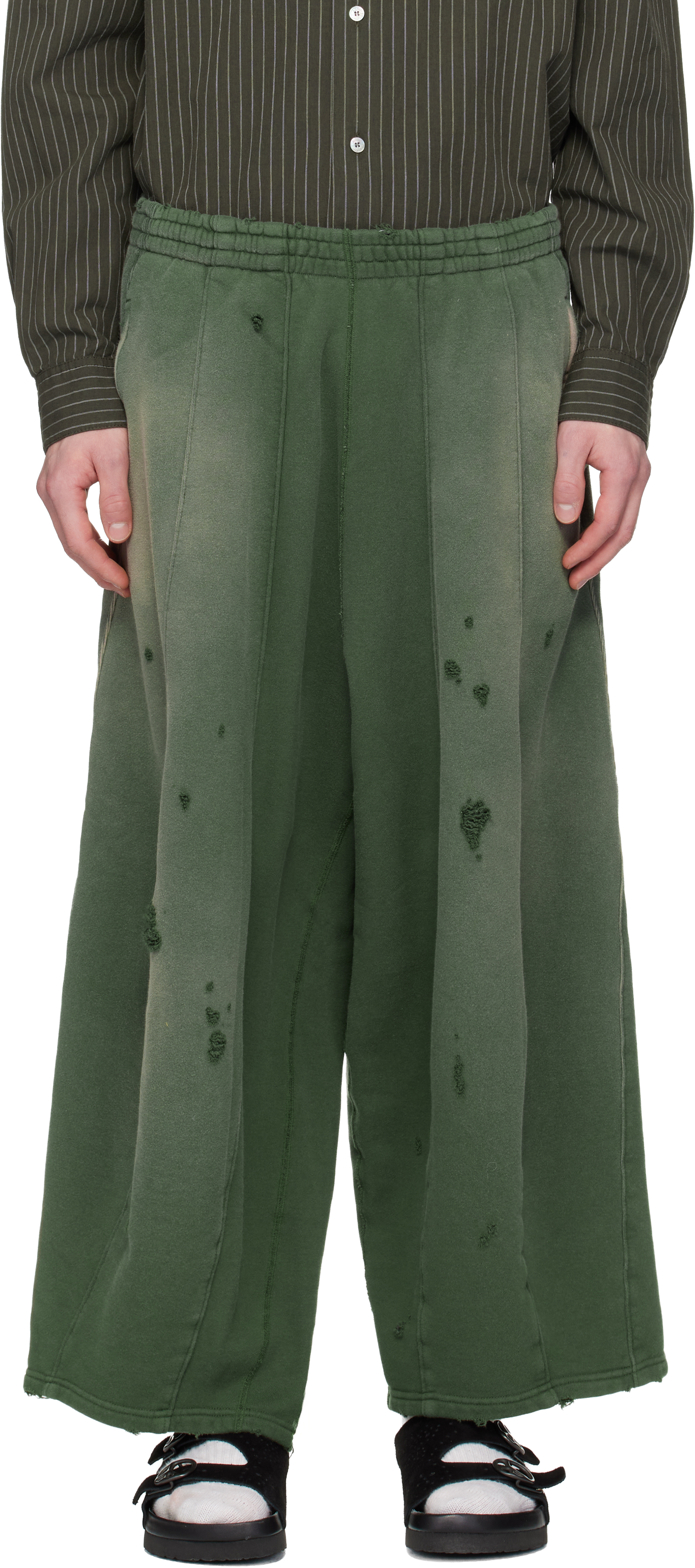 NEEDLES: Green Darts H.D. Sweatpants | SSENSE