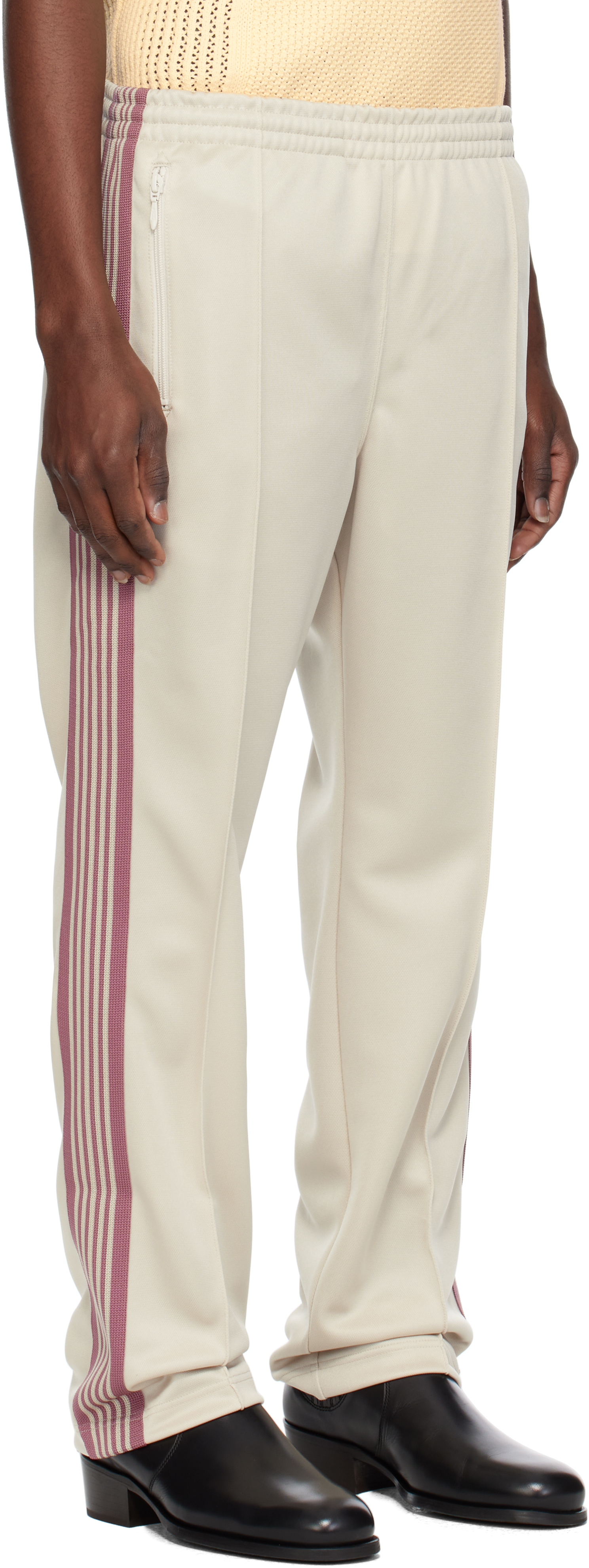 NEEDLES OFF-WHITE NARROW TRACK PANTS