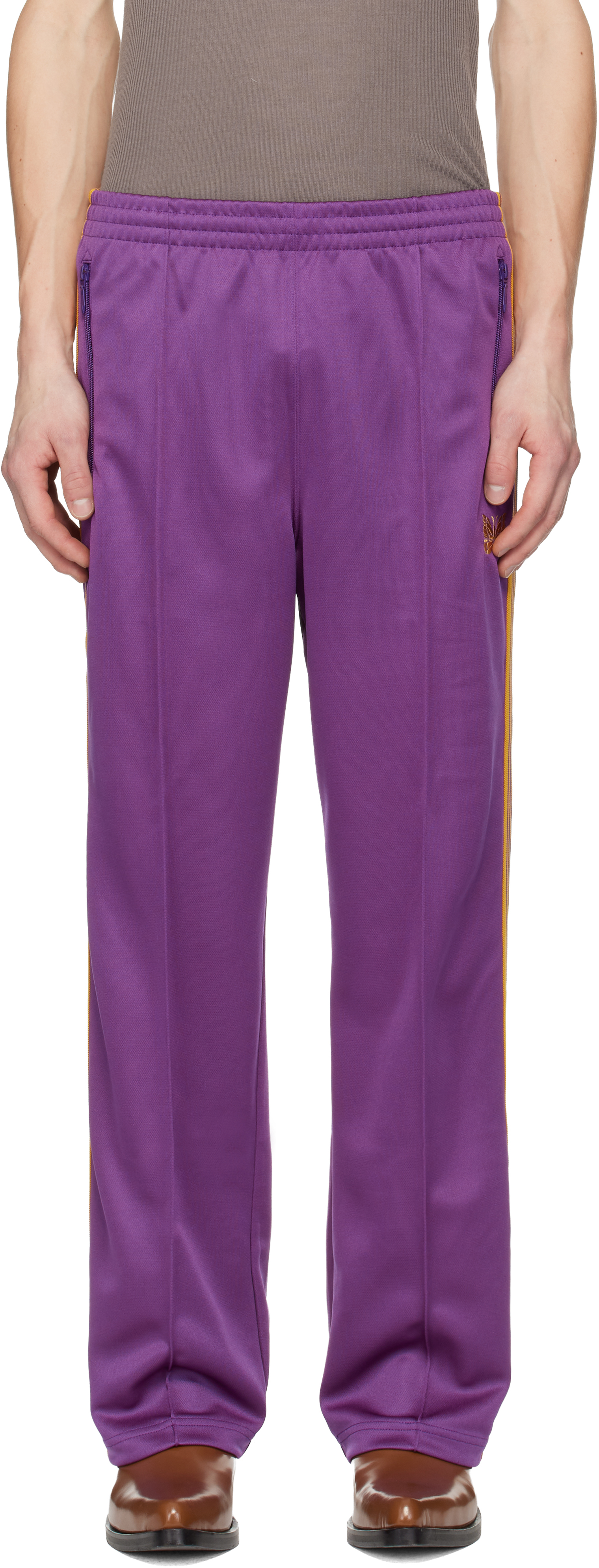 NEEDLES: Purple Poly Smooth Track Pants | SSENSE