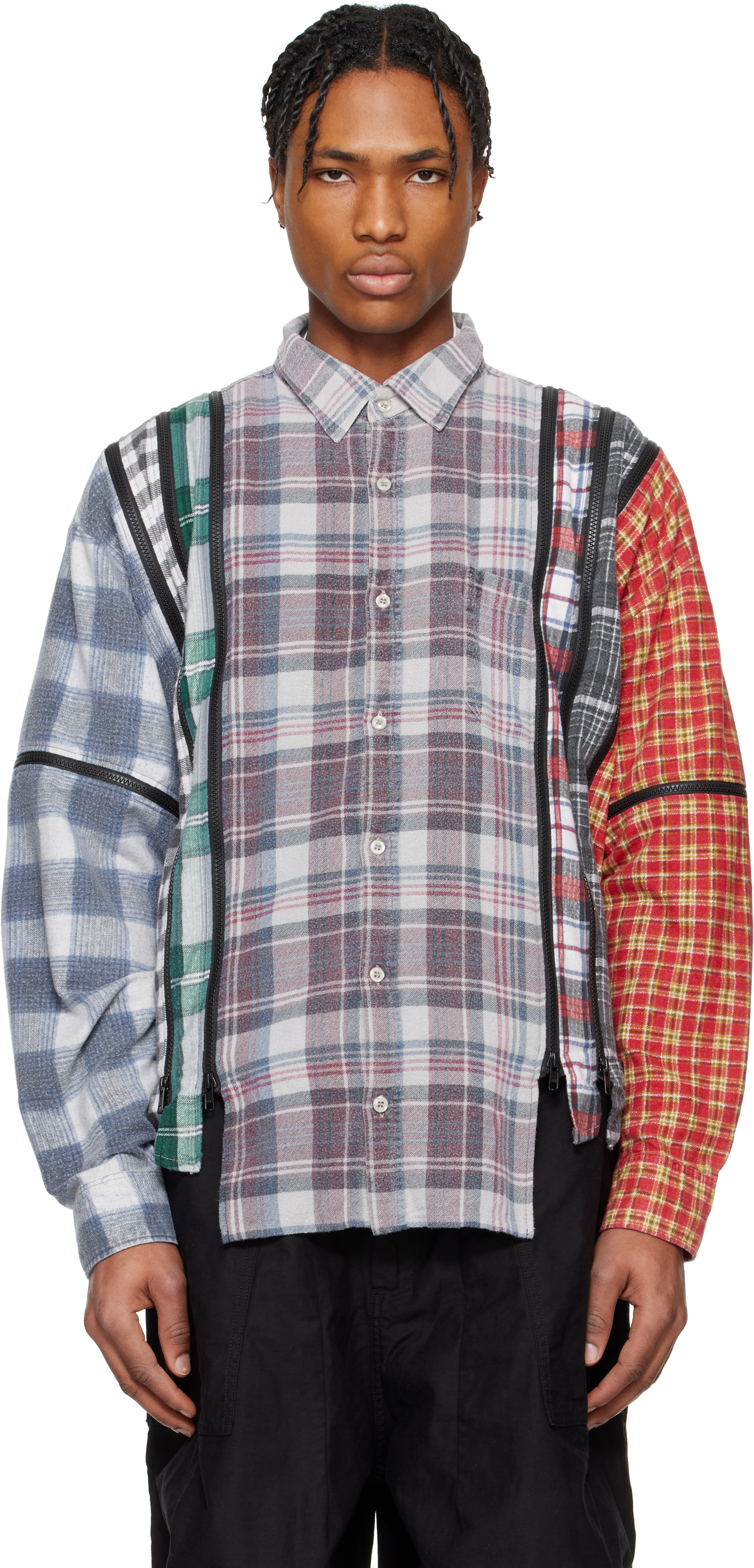 Needles Track Crew Neck Shirt Poly Smooth Burgundy | SOMEWHERE®