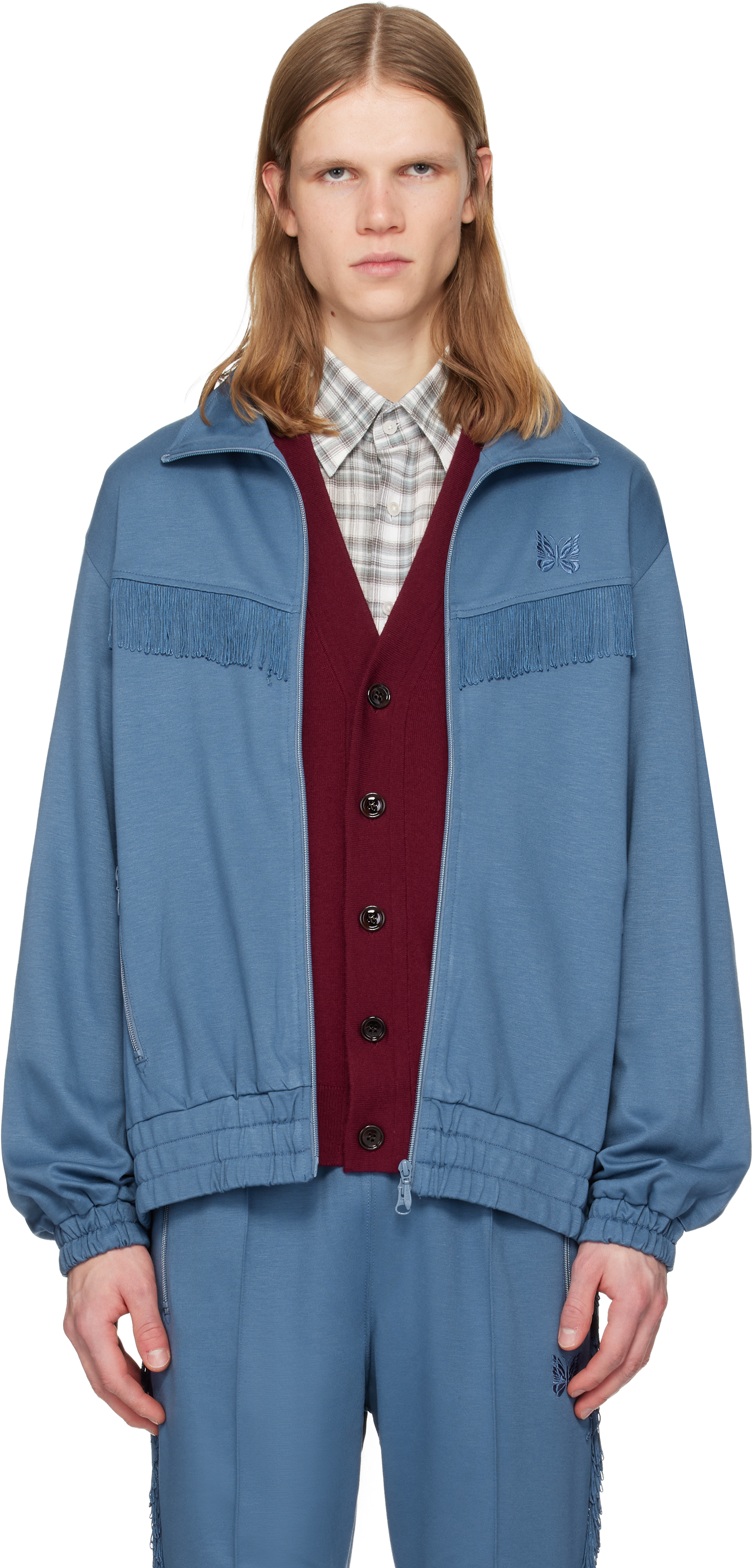 NEEDLES ニードルス　Fringe Track Jacket Needles Black Fringe Track Jacket Needles