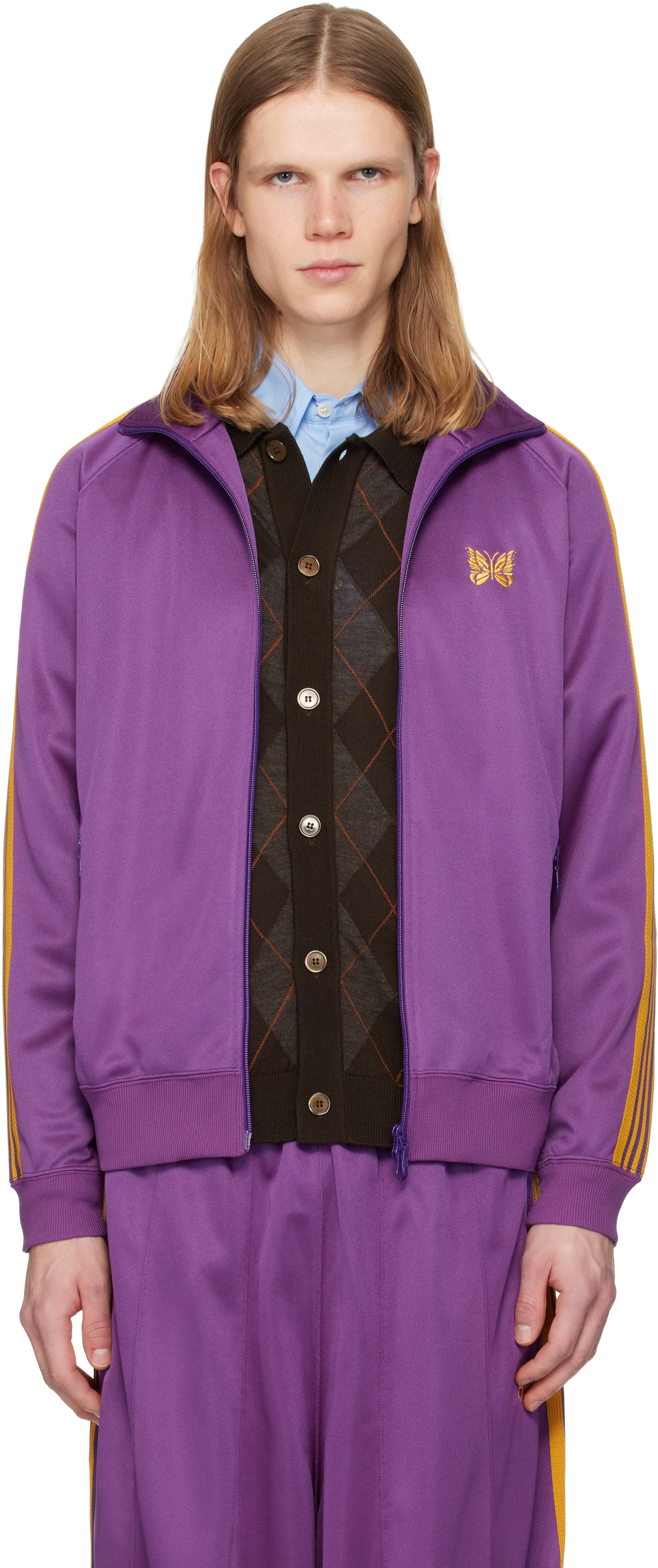 Needles 22AW トラックジャケット セットアップ パープル Needles】トラックジャケット パンツ 22awセットアップ パープル