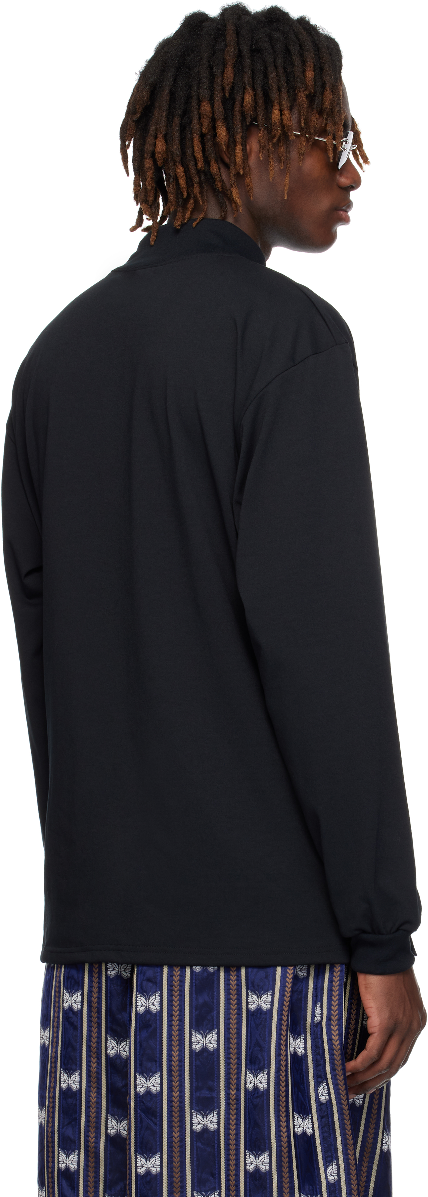 NEEDLES BLACK MOCK NECK T-SHIRT 