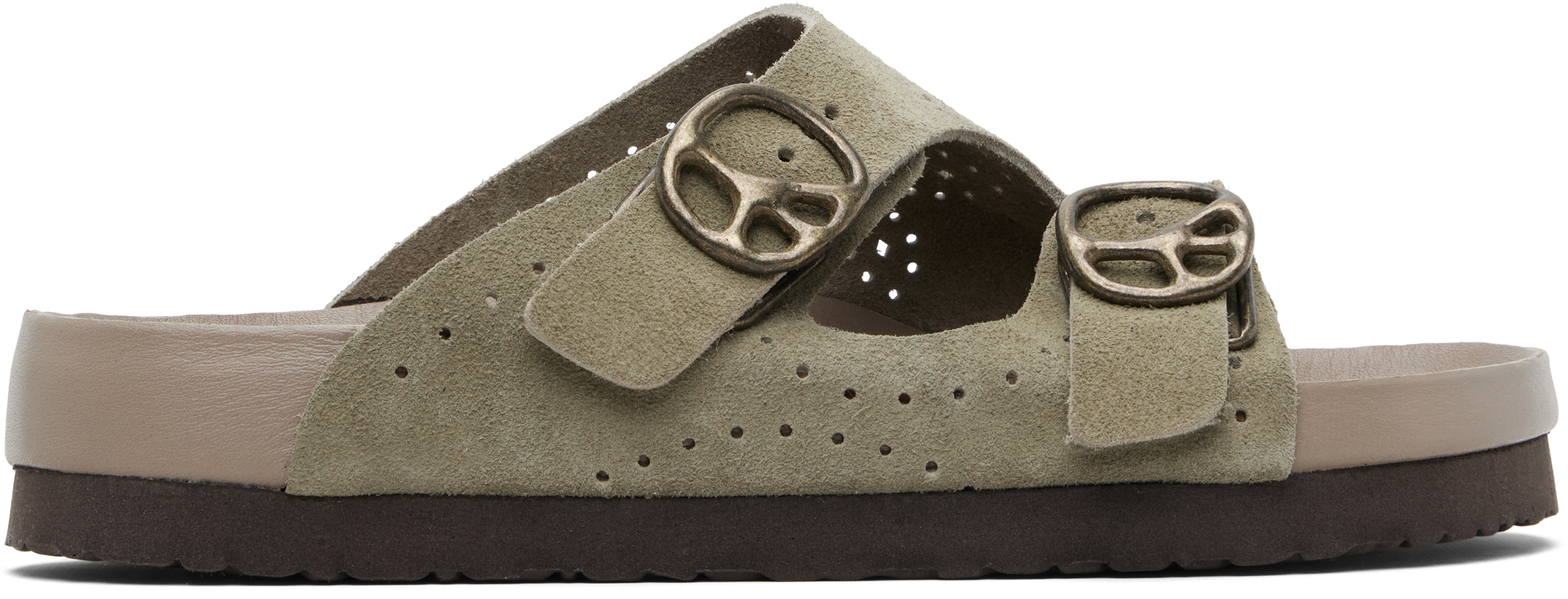 NEEDLES Khaki Double Strap Sandals