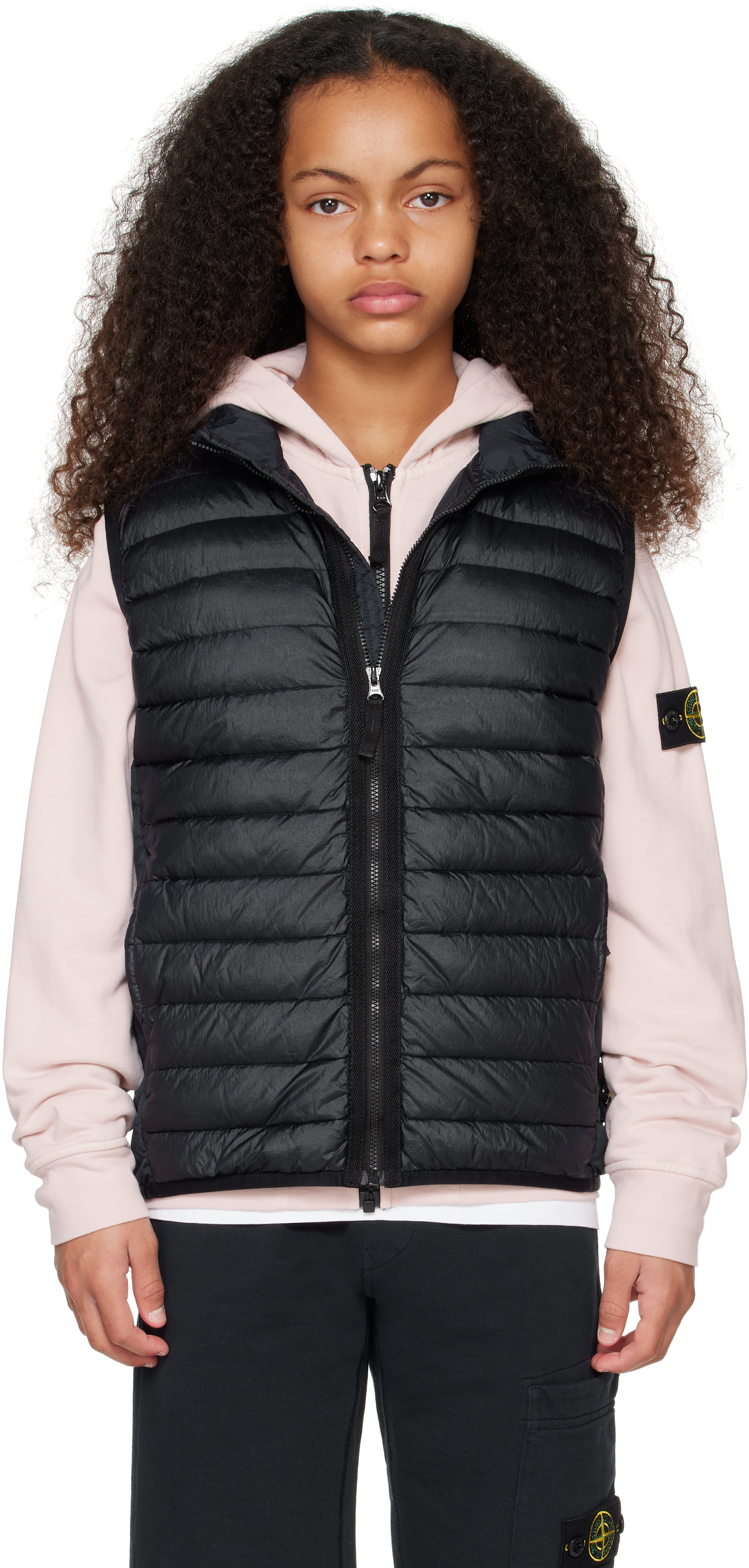 Stone Island Junior Kids Navy G0224 Loom Woven Chambers R-nylon Down Vest In V0020 Navy Blue