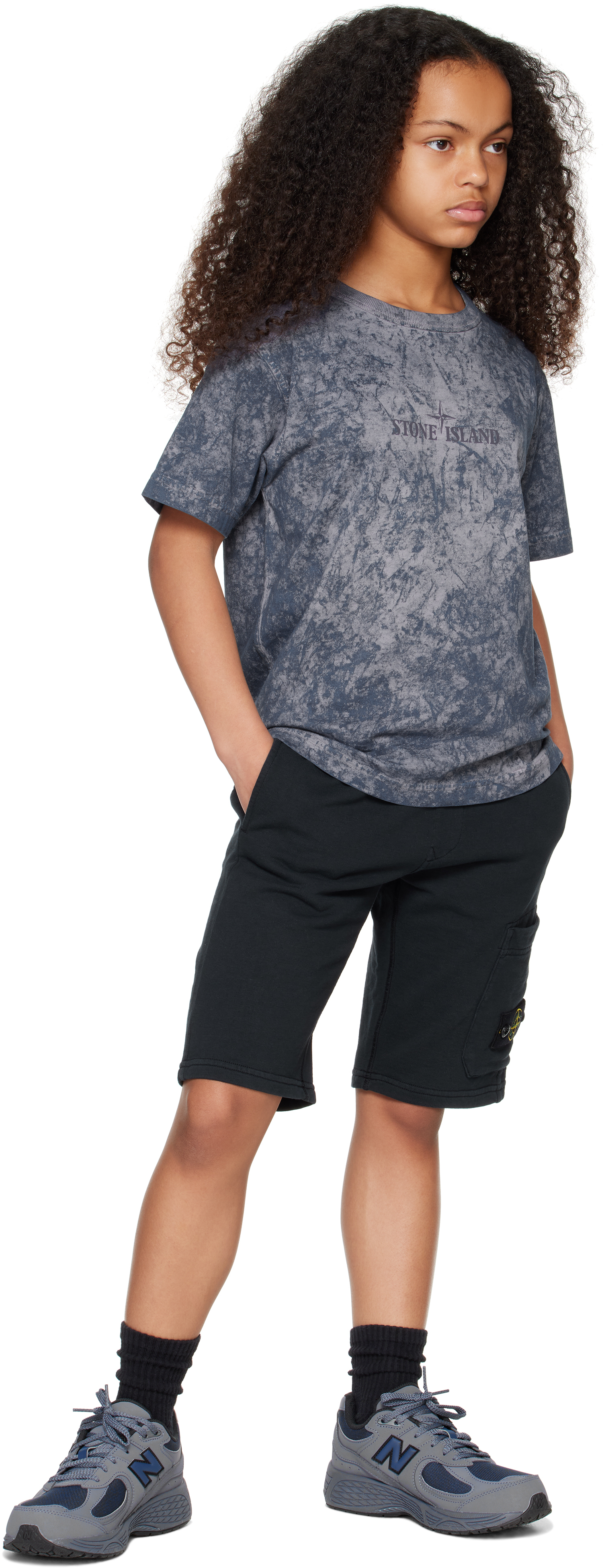 Stone Island Kids Navy Logo T-shirt In V0020 Navy Blue