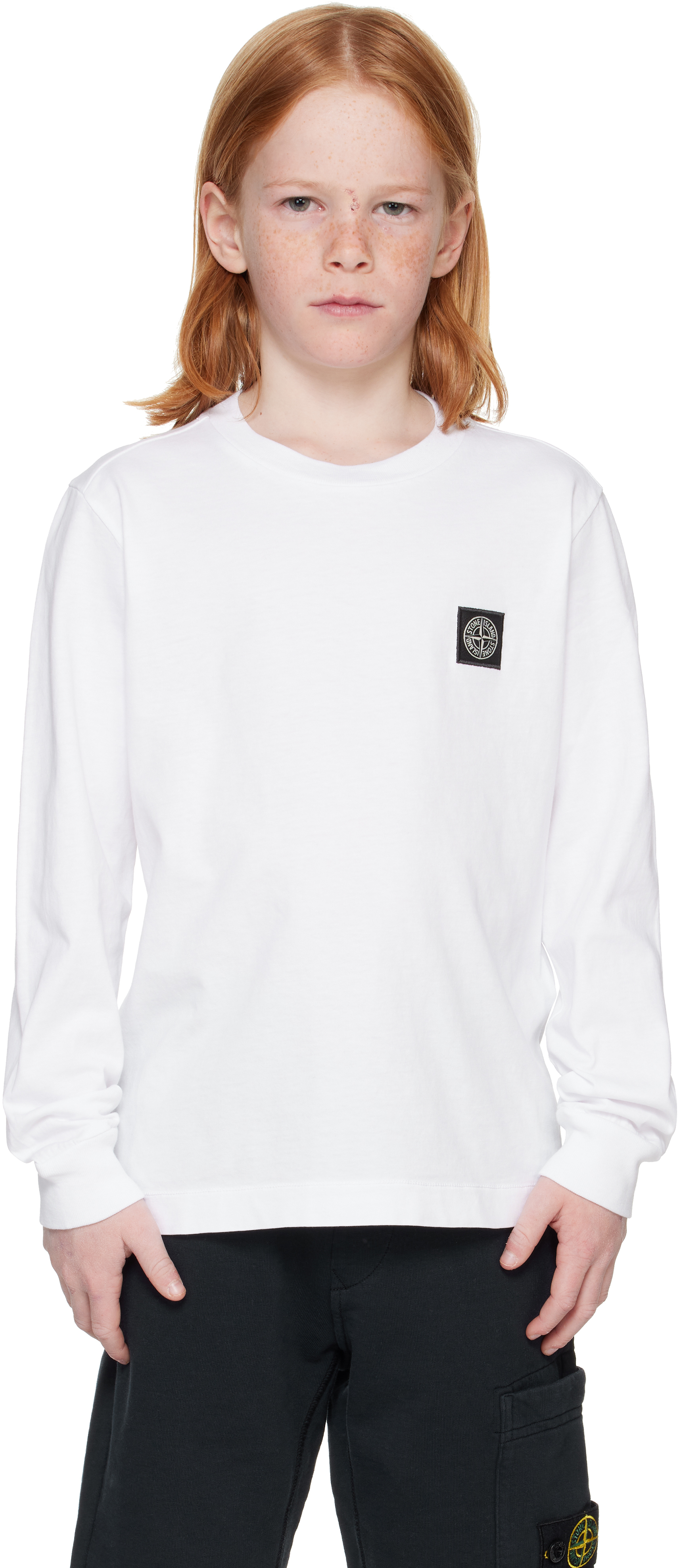Stone Island Kids White 20447 30/1 Cotton Jersey T-shirt In V0001 White