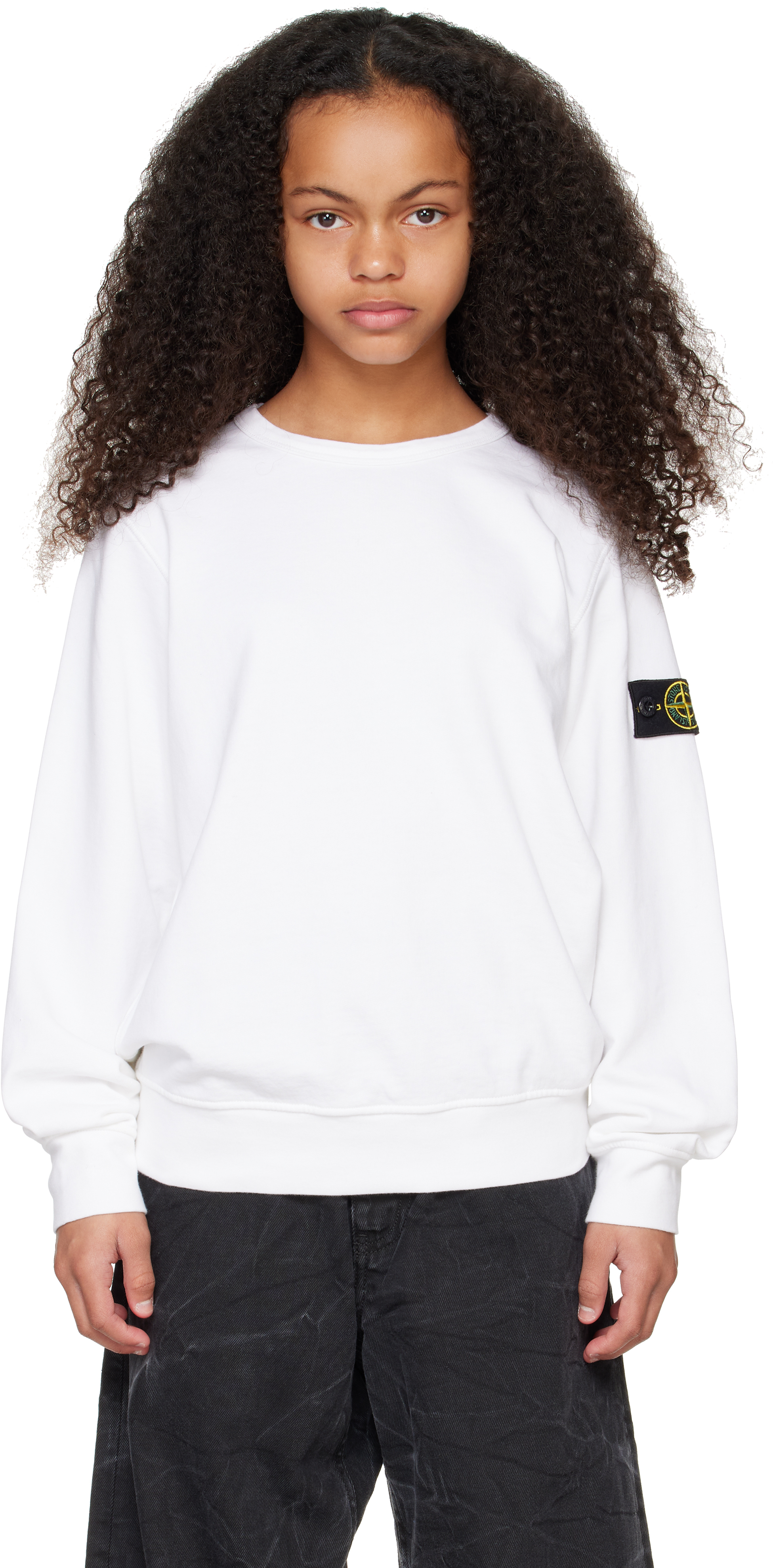 Kids White 61320 Organic Cotton Sweatshirt by Stone Island Junior SSENSE UK