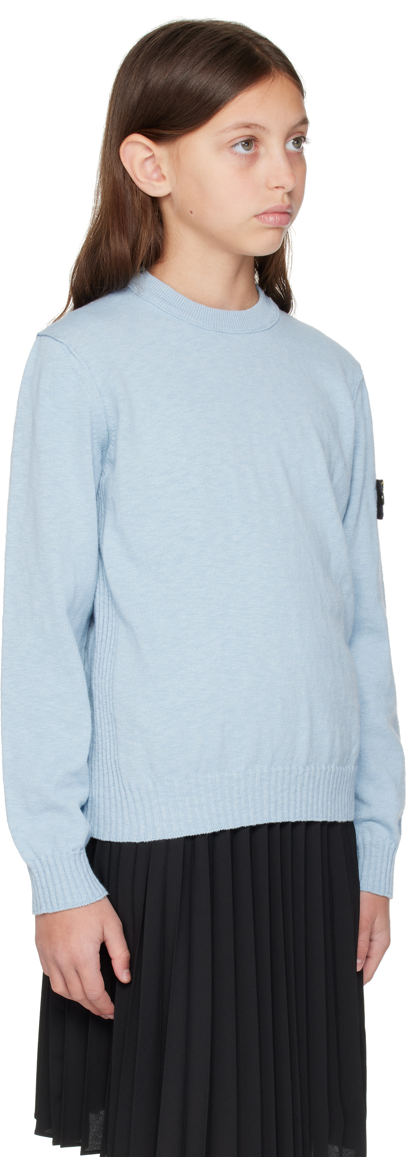 Stone Island Kids Blue Crewneck Sweater In V0041 Sky Blue