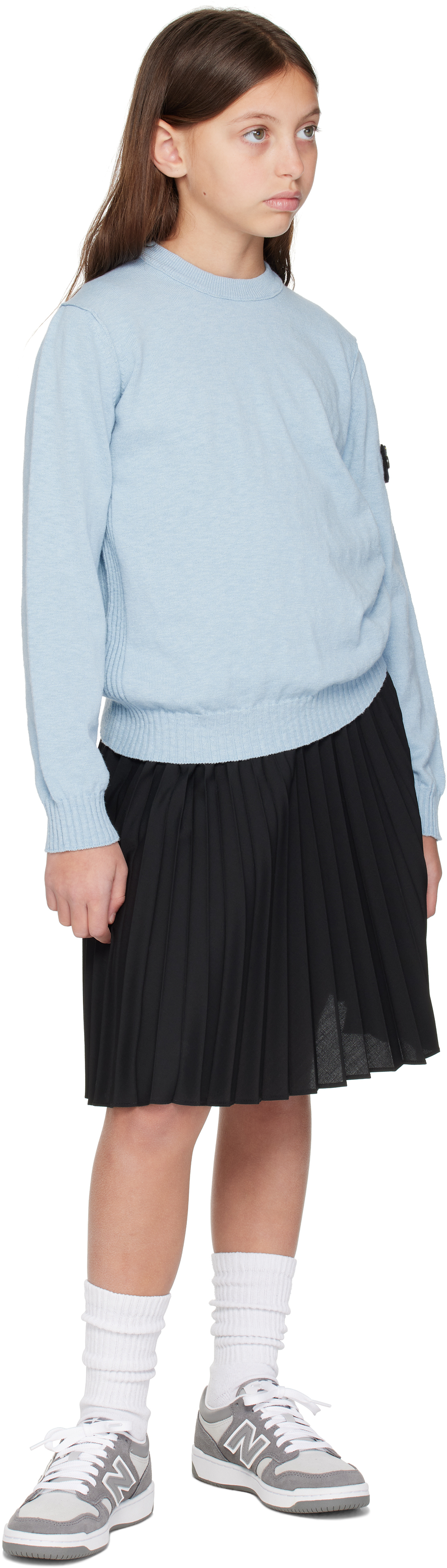Stone Island Kids Blue Crewneck Sweater In V0041 Sky Blue
