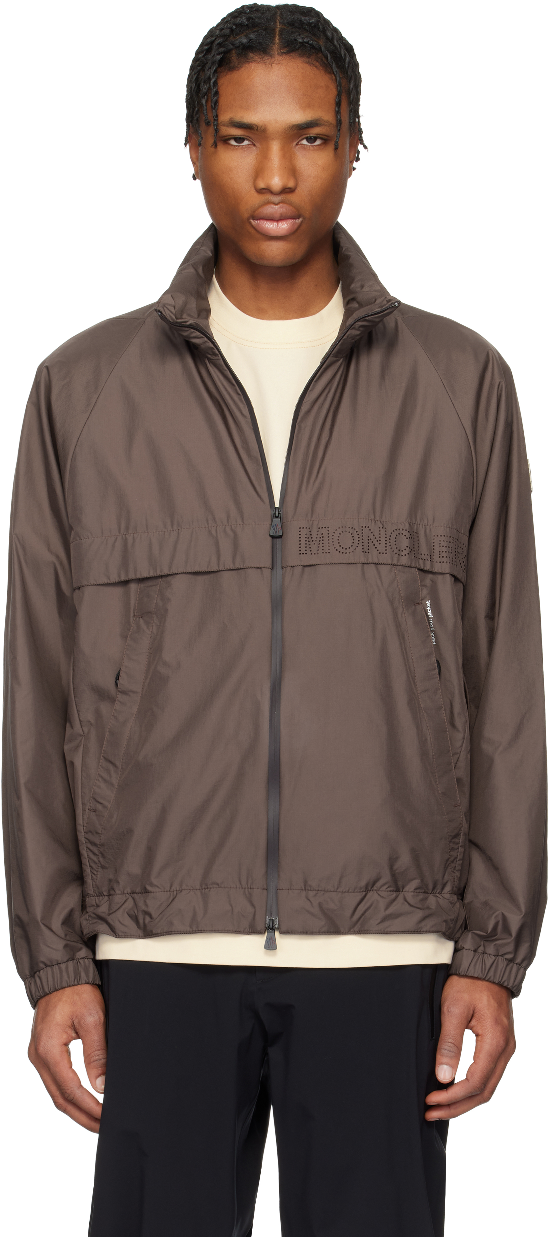 Brown Negara Packable Hooded Jacket