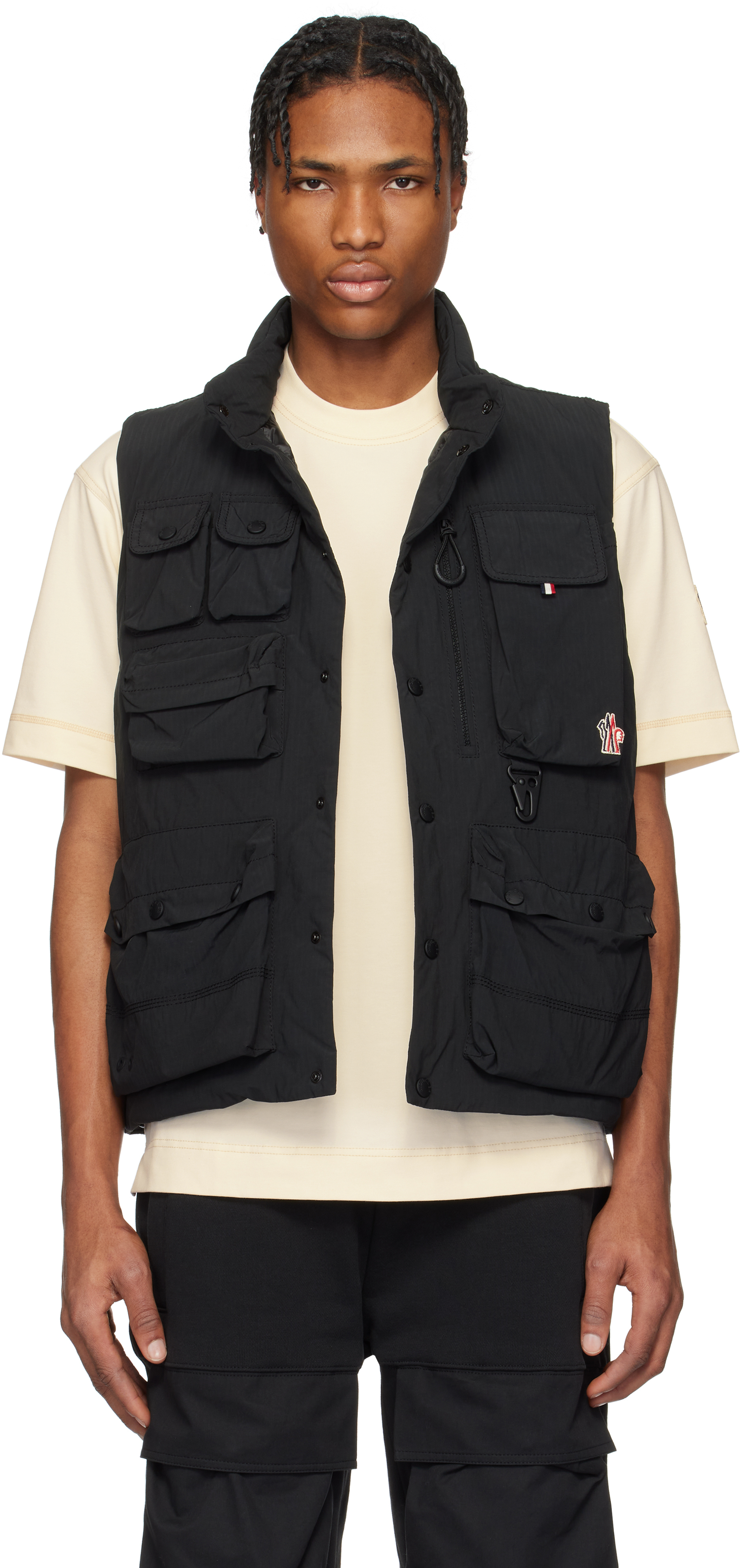Moncler Grenoble: Black Tongass Down Field Vest | SSENSE