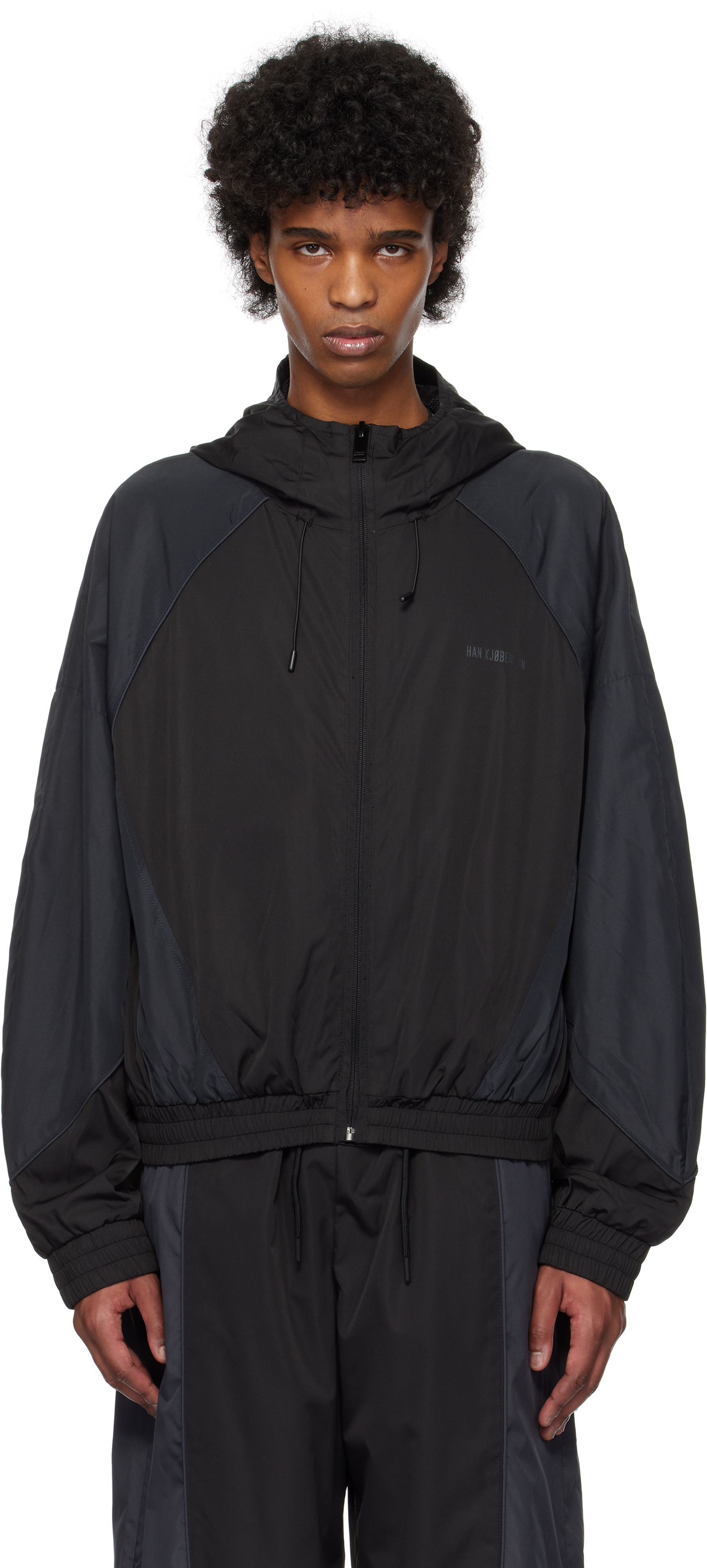 Black Panelled Track Jacket