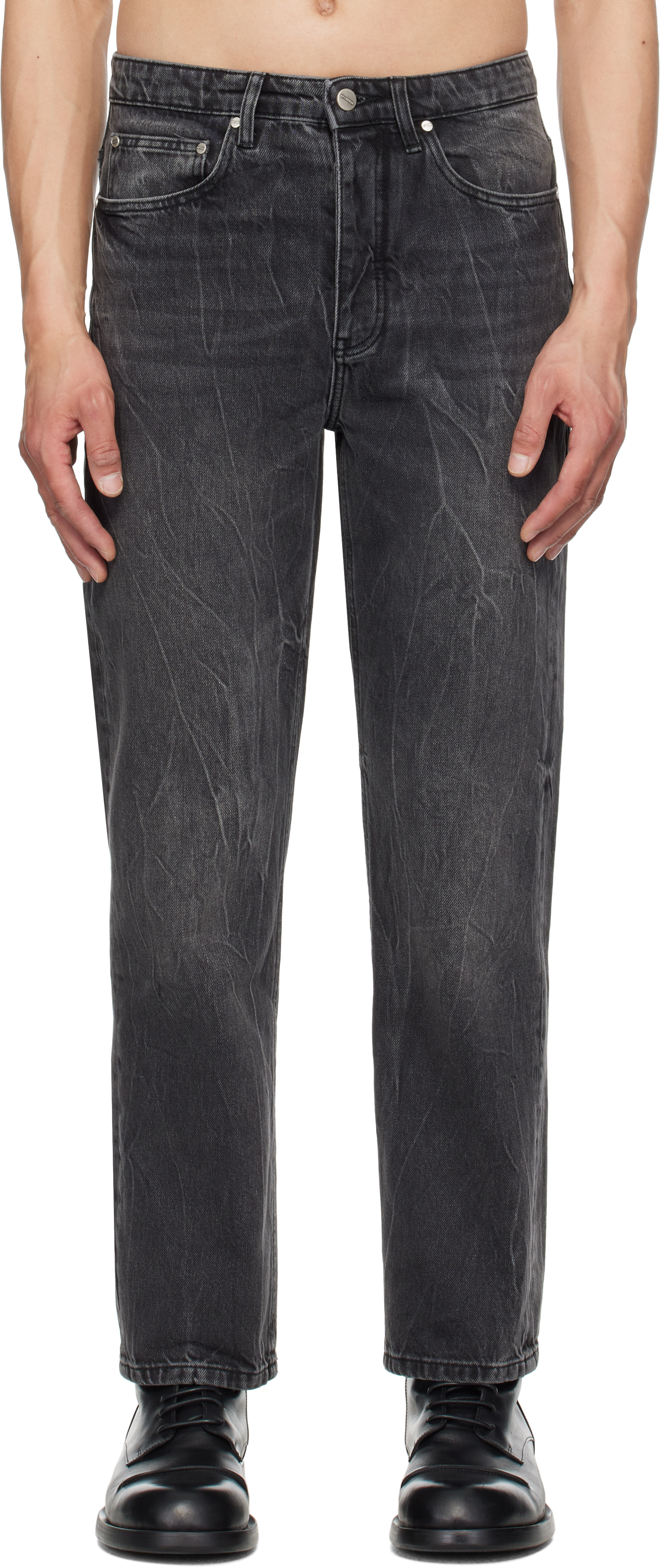 Black Relaxed Denim Jeans