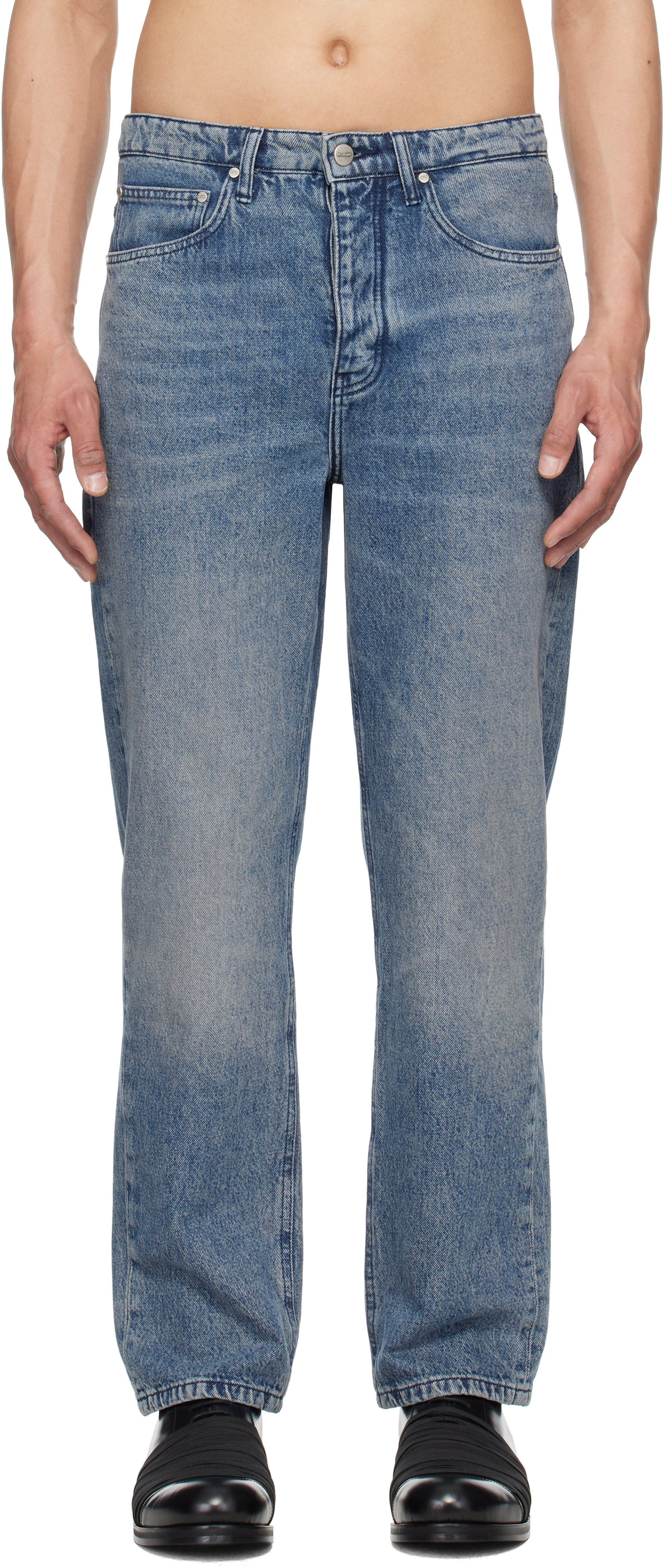 【関税込み】Han Kjobenhavn ブルー ディストレスジーンズ Han Kjobenhavn Mens Denim Jeans Size W 32 x L 30 Lot 04