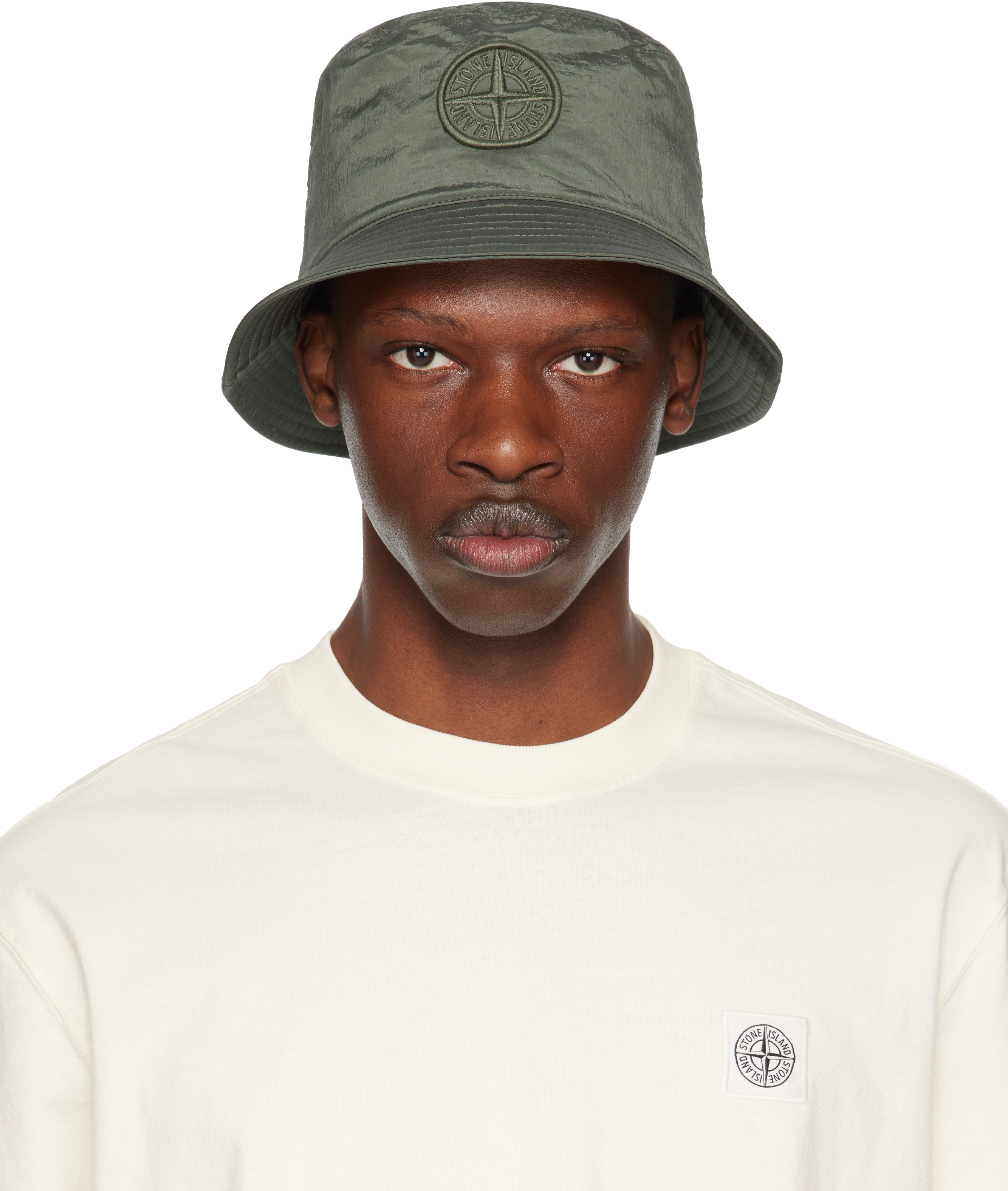 ストーンアイランド　カーキ　ハット Stone Island: カーキ Nylon Metal Econyl バケットハット
