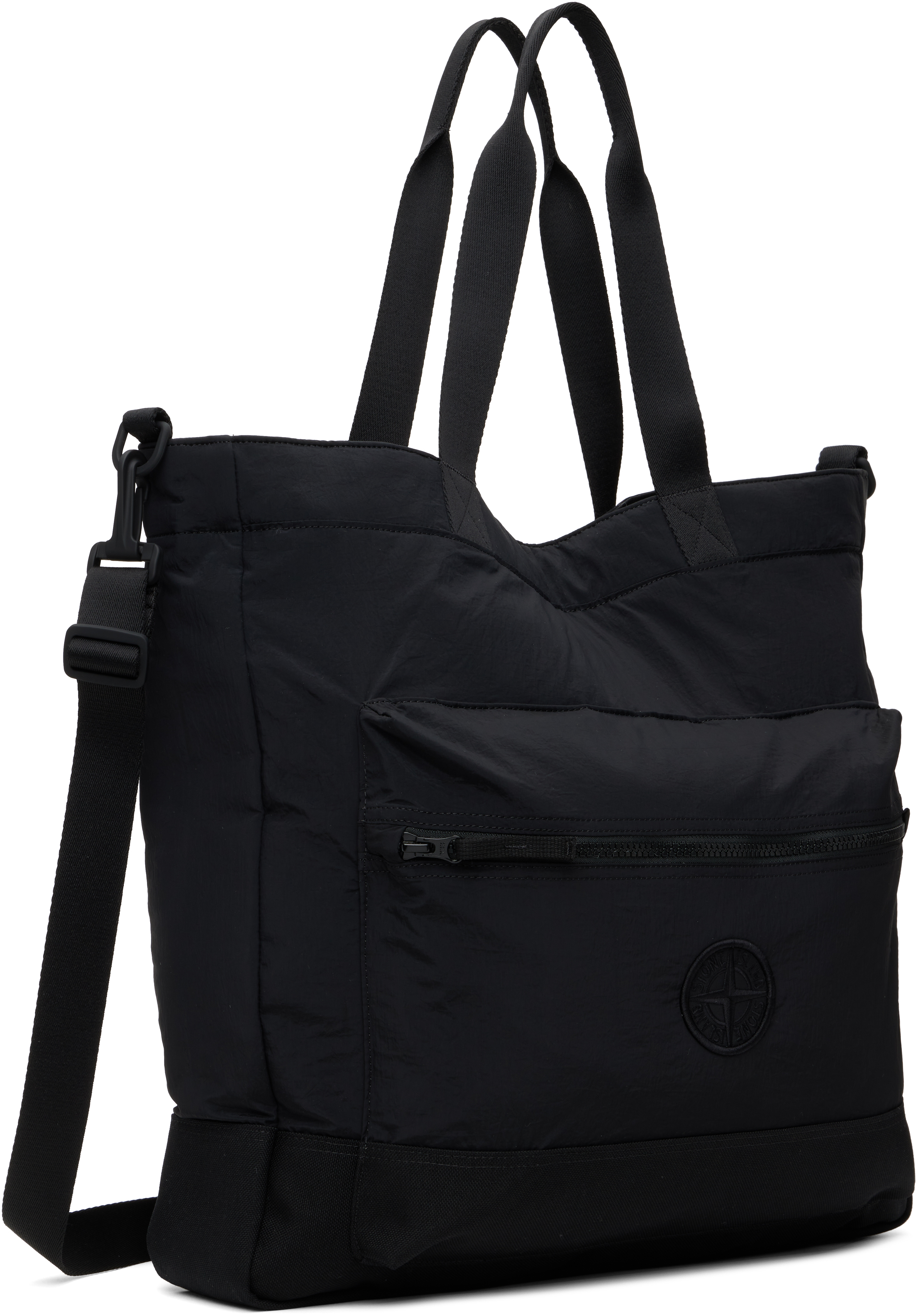 Shop Stone Island Black Nylon Metal In Econyl Tote In V0029 Black