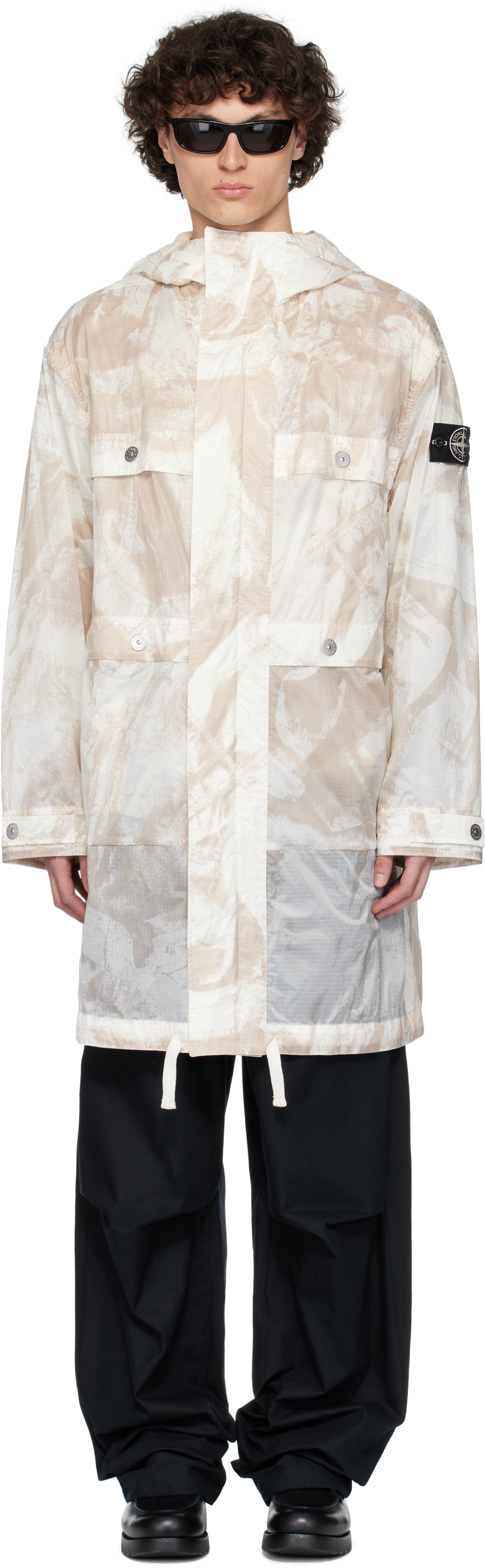 Beige UV-Reactive Scan Camo Ripstop Parka