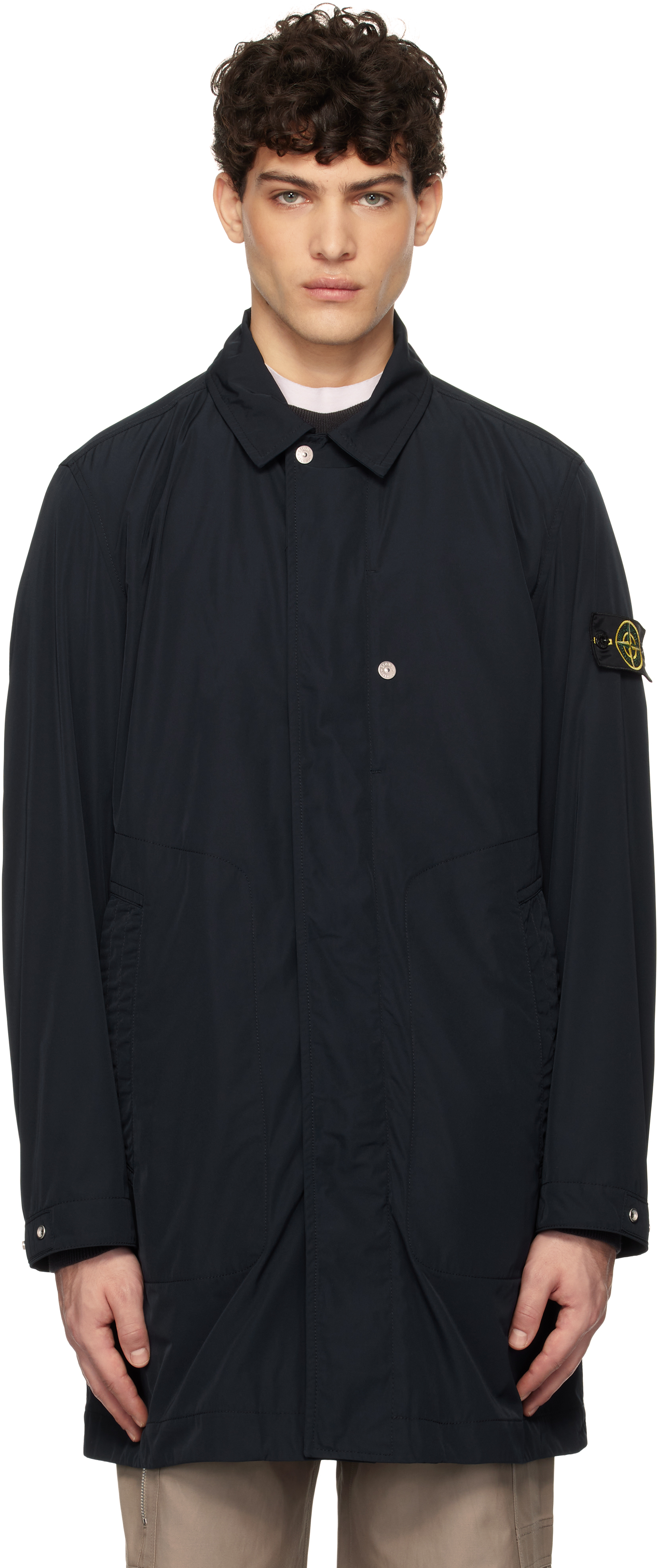 Navy Micro Twill Coat